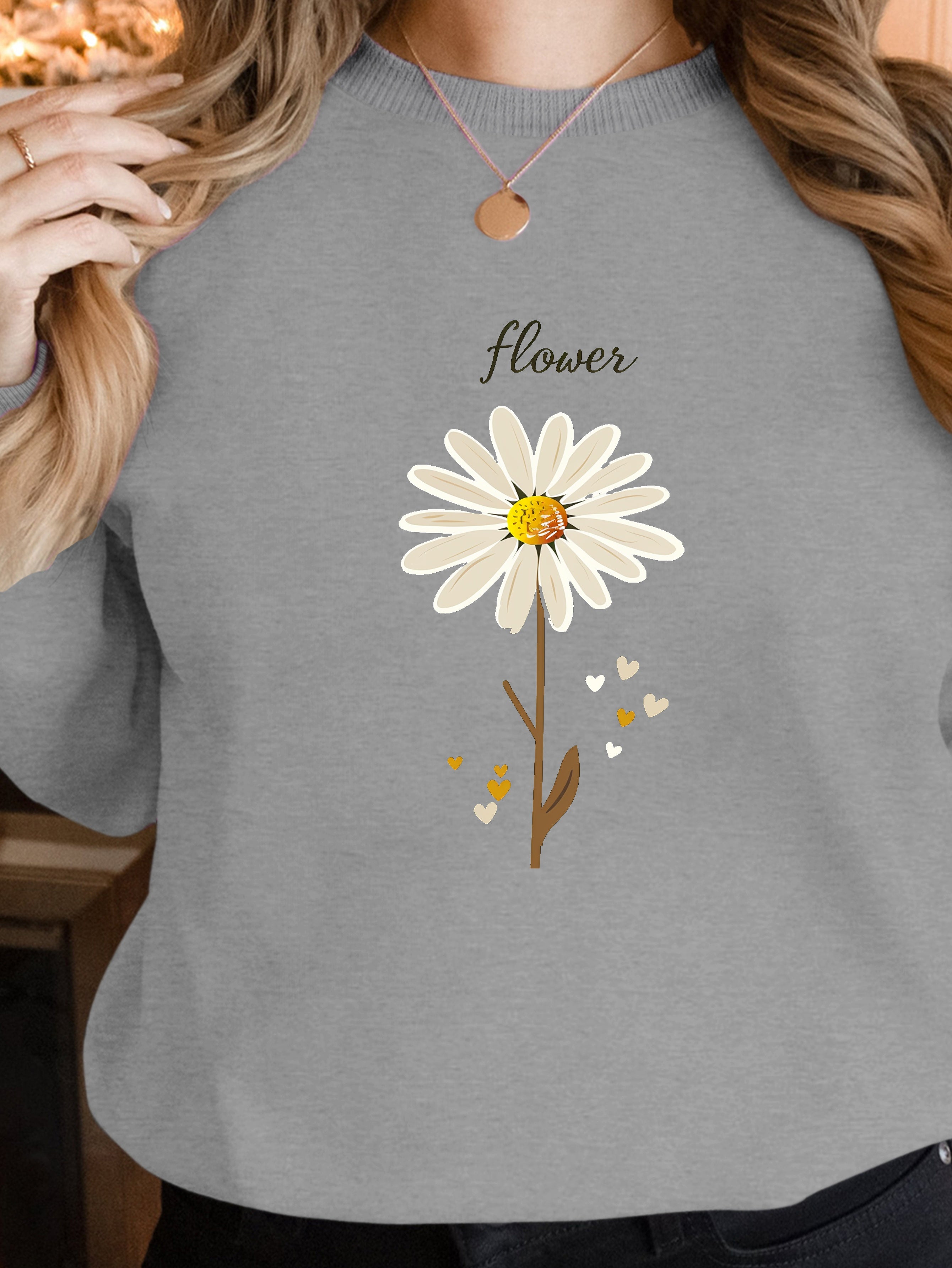 Daisy Flower with Hearts women's sweatshirts
