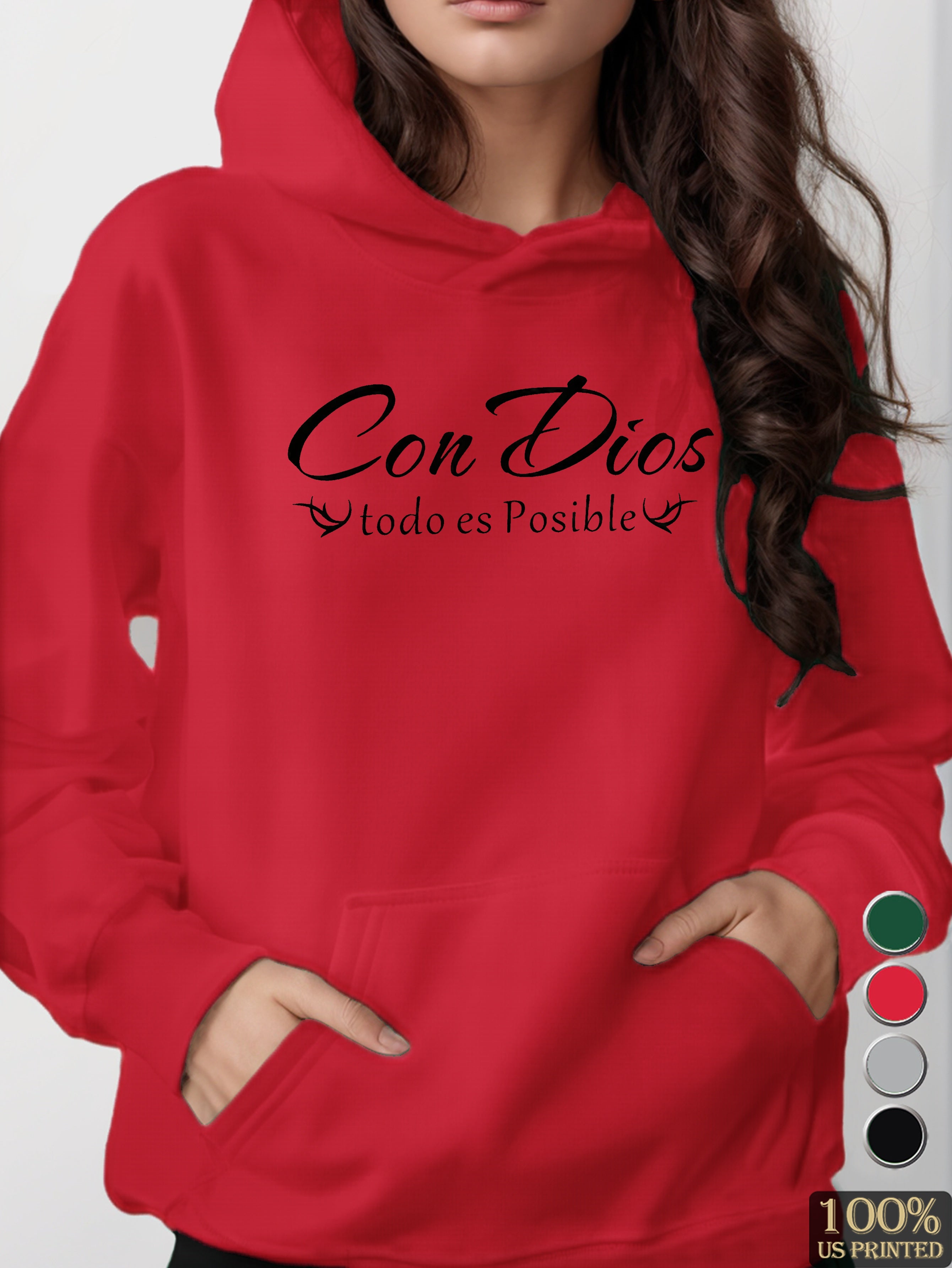 CON DIOS women's hooded sweatshirt