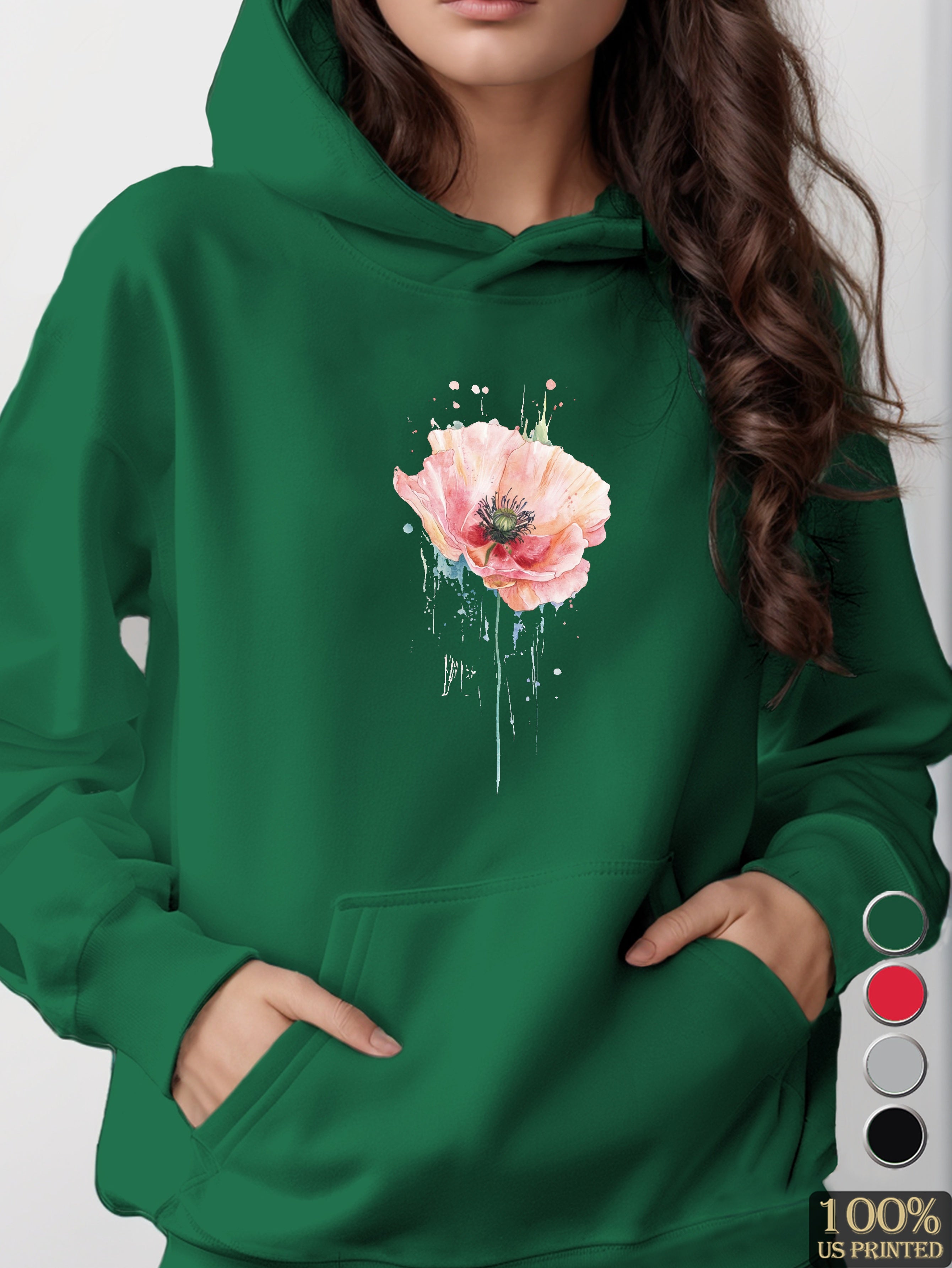 Flower women's hooded sweatshirt