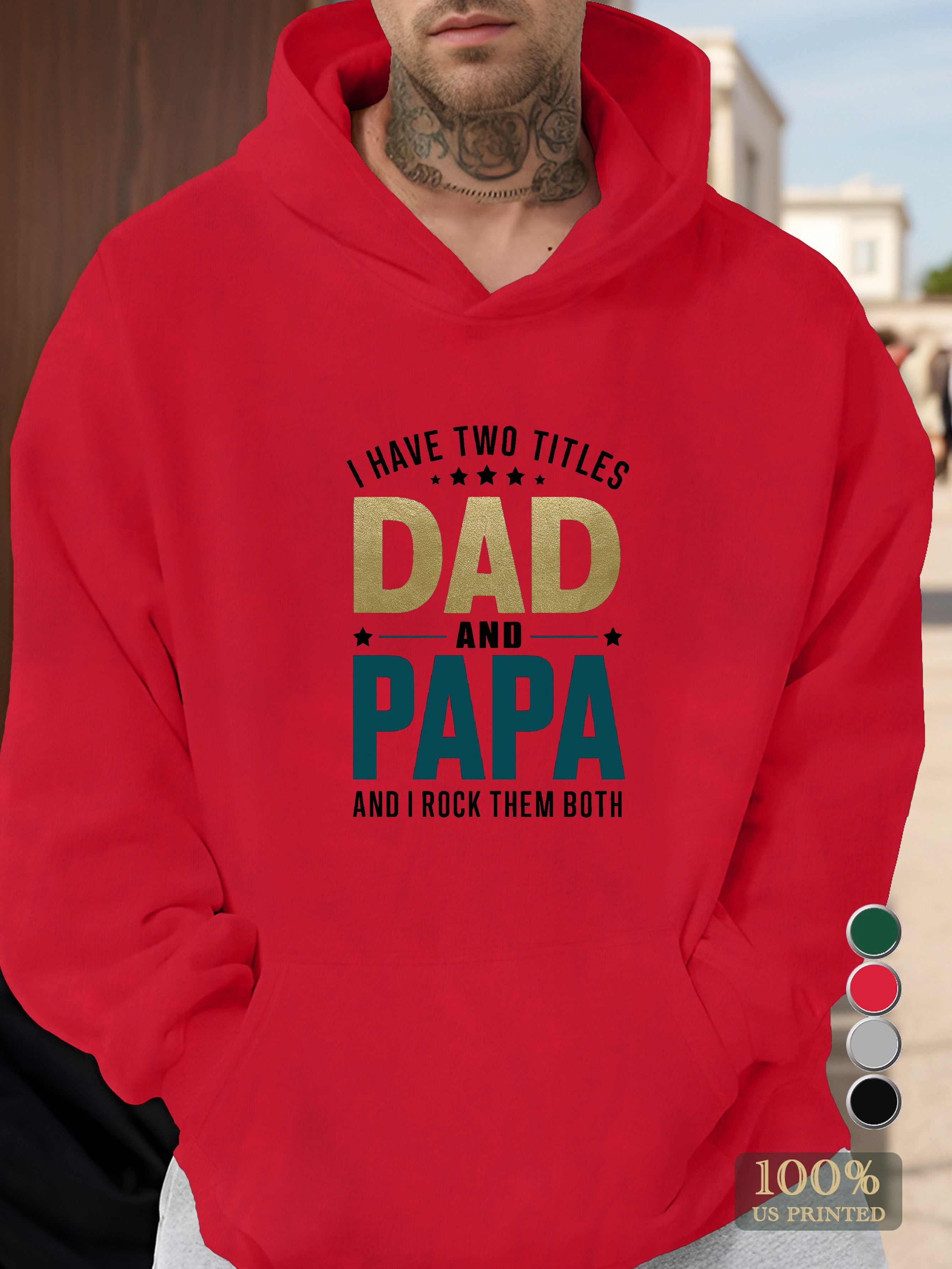 DAD AND PAPA ROCK THEM BOTH Men's hooded sweatshirt