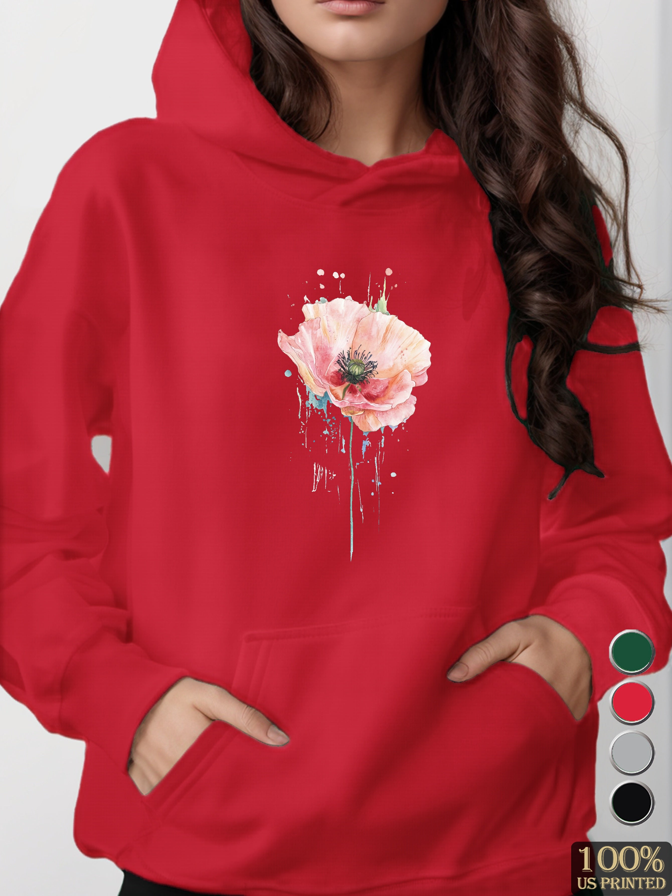 Flower women's hooded sweatshirt
