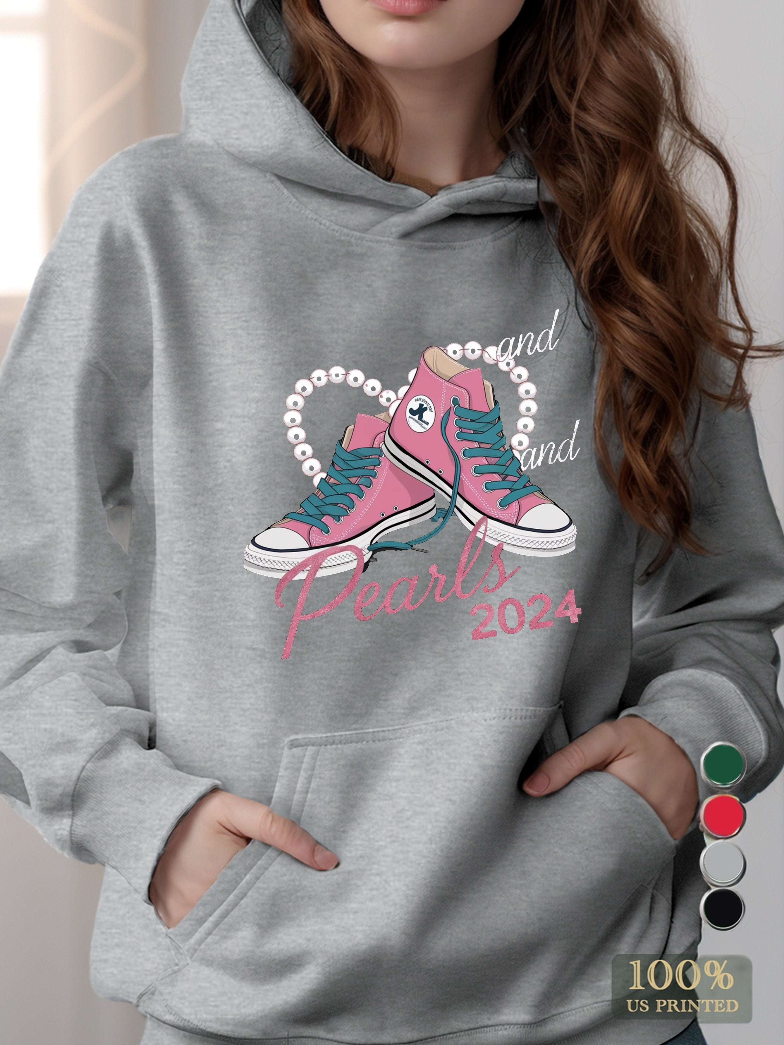 CHUCKS and Pearls women's hooded sweatshirt
