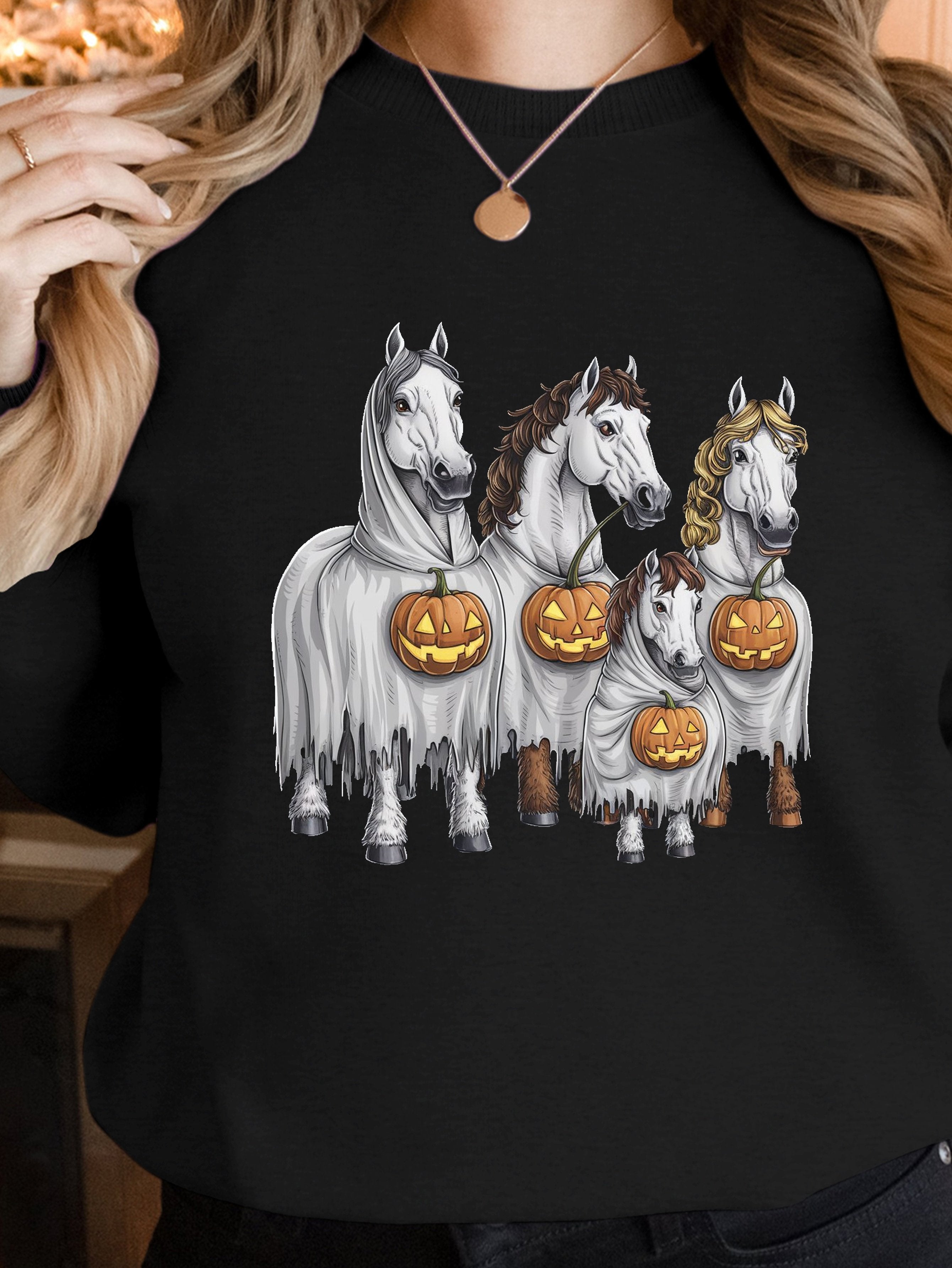 ghostly horses women's sweatshirts