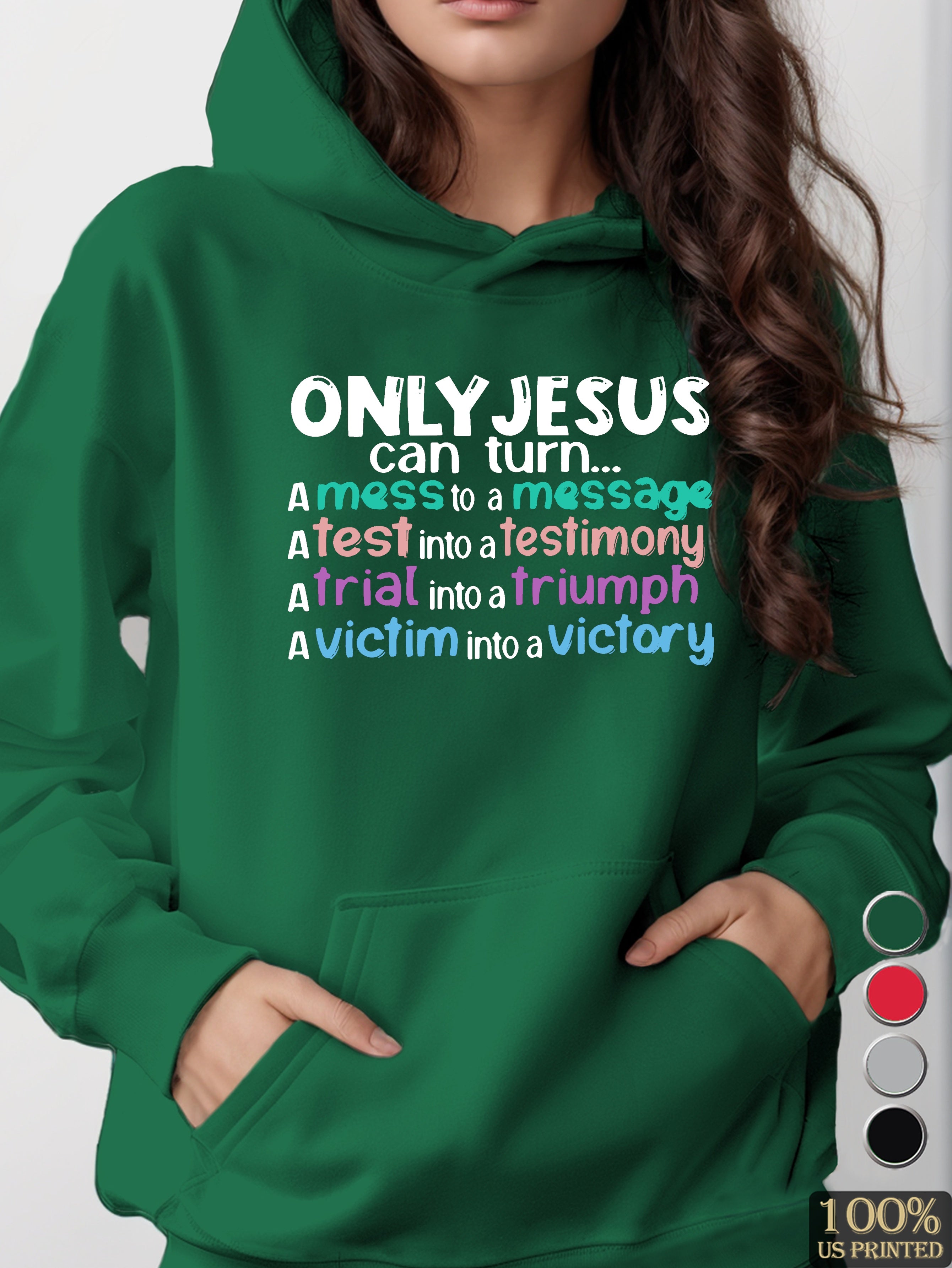 ONLY JESUS CAN TURN women's hooded sweatshirt