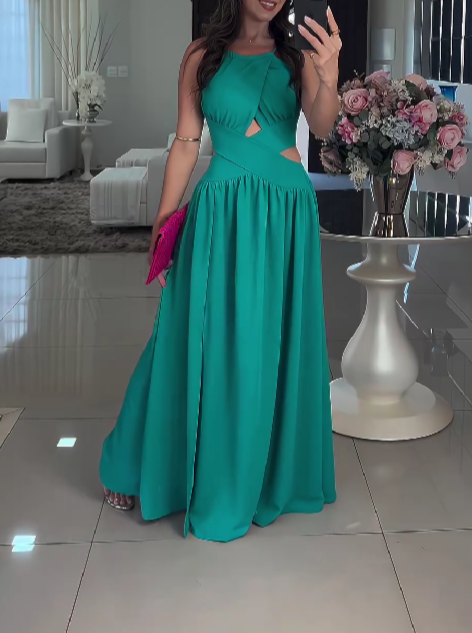 Colorful Round Neck Maxi Dress