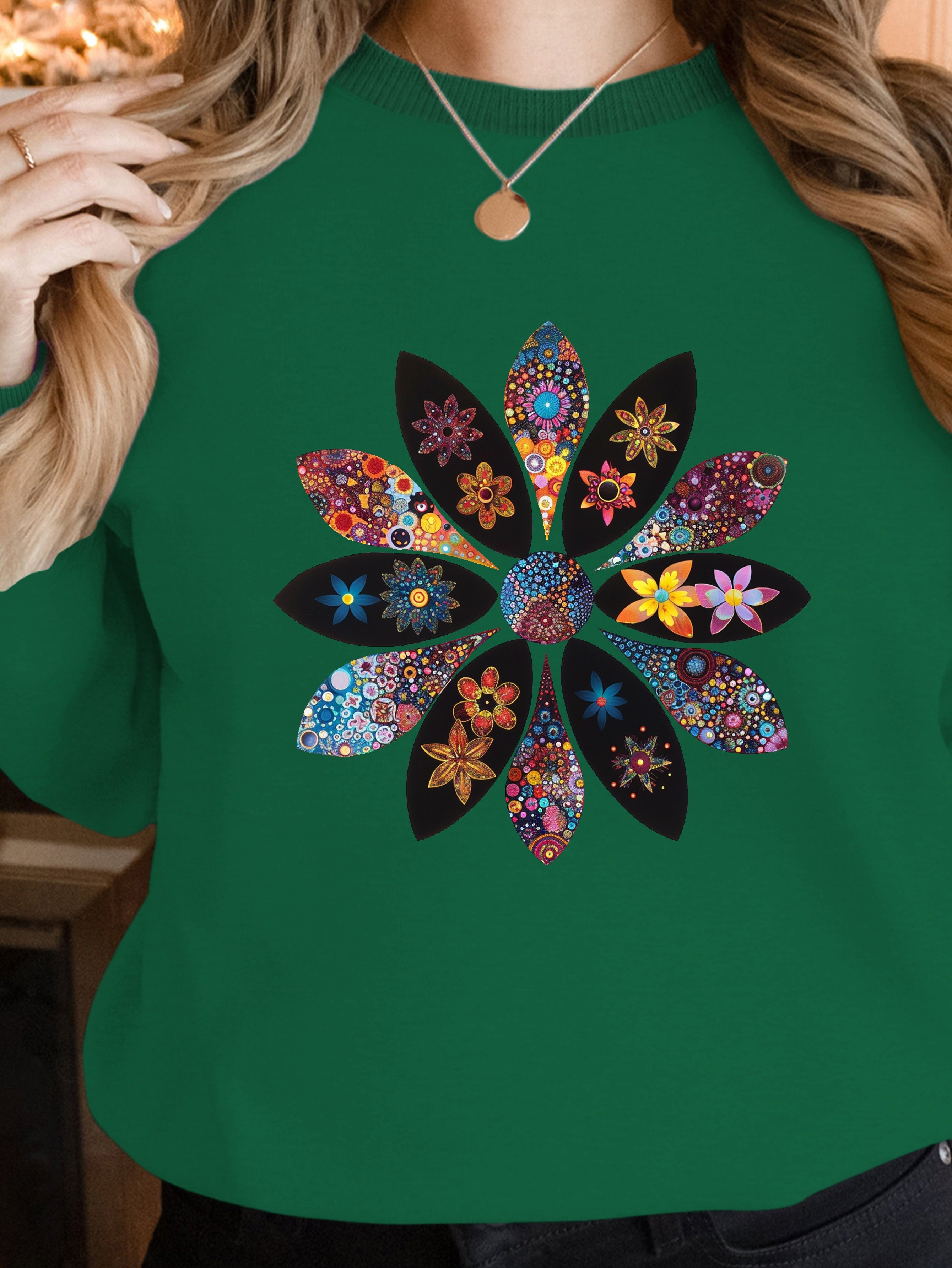 Hippie Floral Vibrance women's sweatshirts