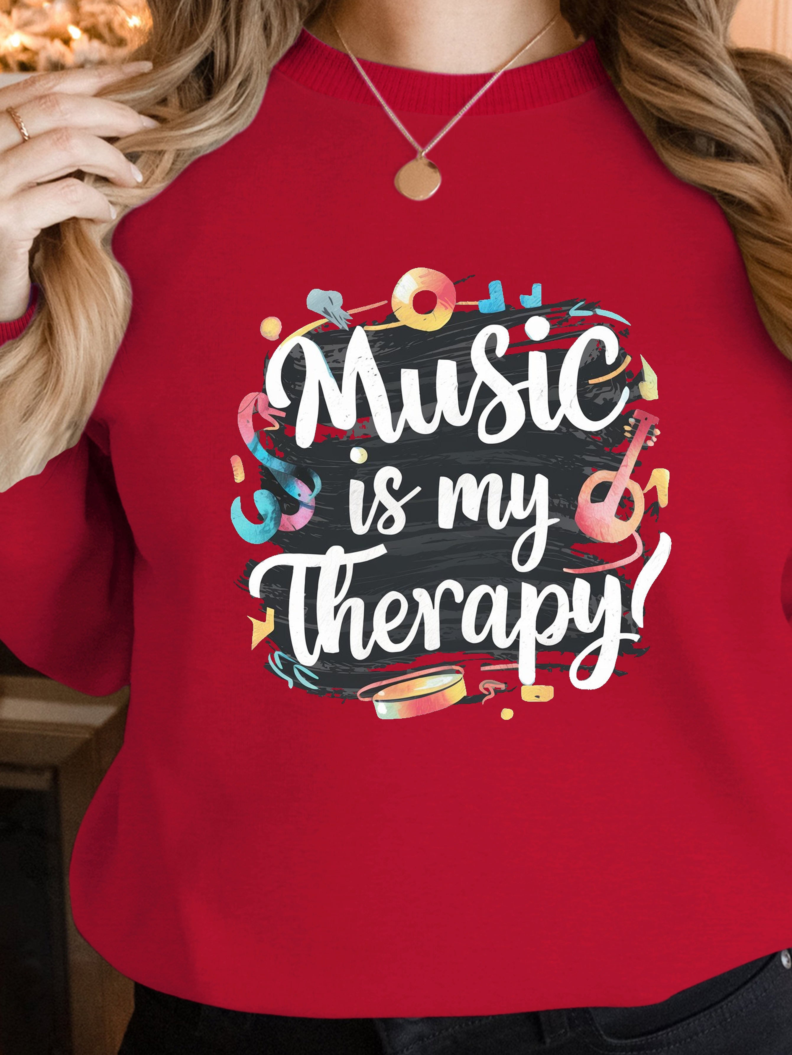 Music is My Therapy women's sweatshirts