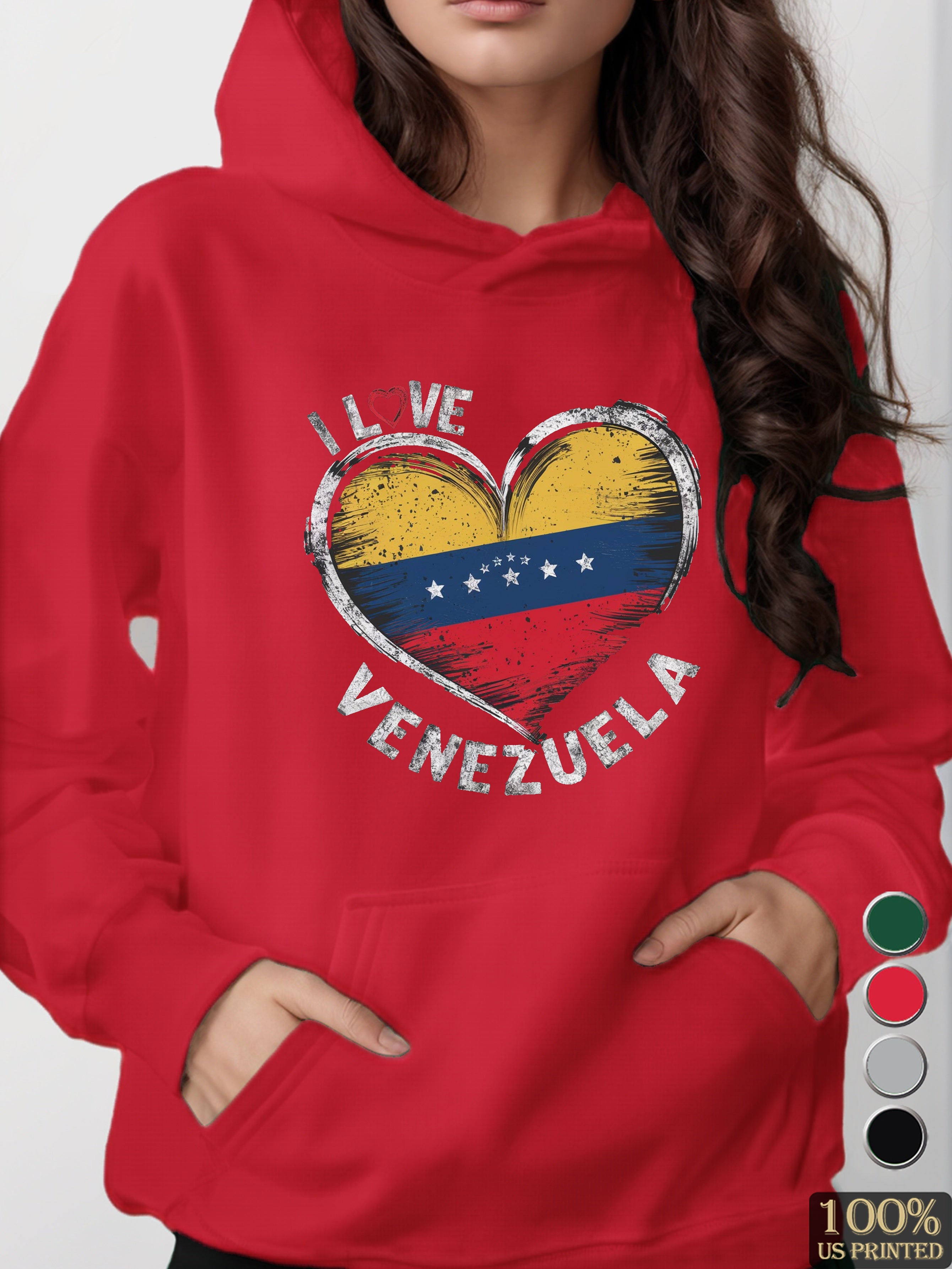 Heart with Venezuelan flag women's hooded sweatshirt