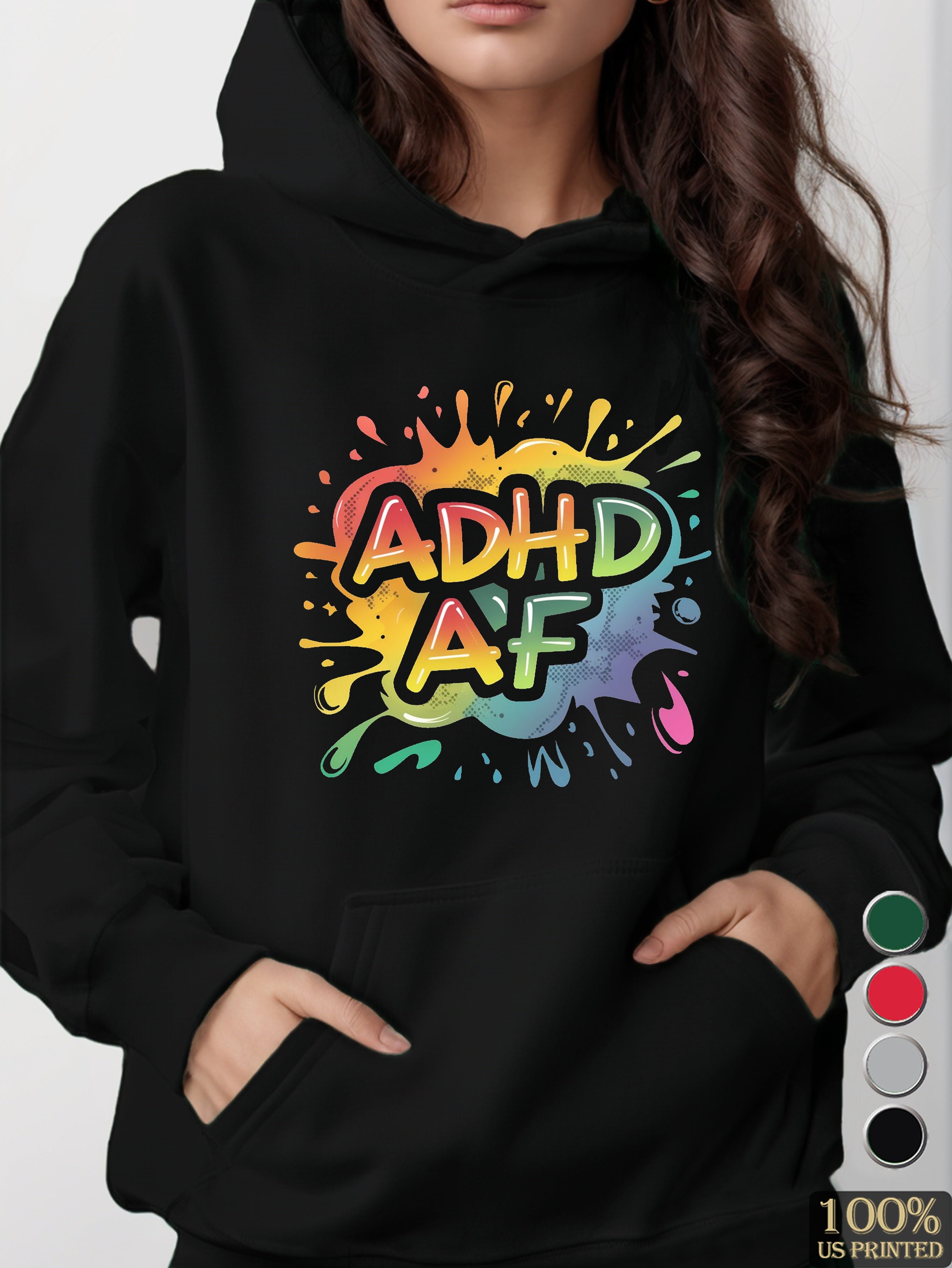 Vibrant ADHD Energy women's hooded sweatshirt