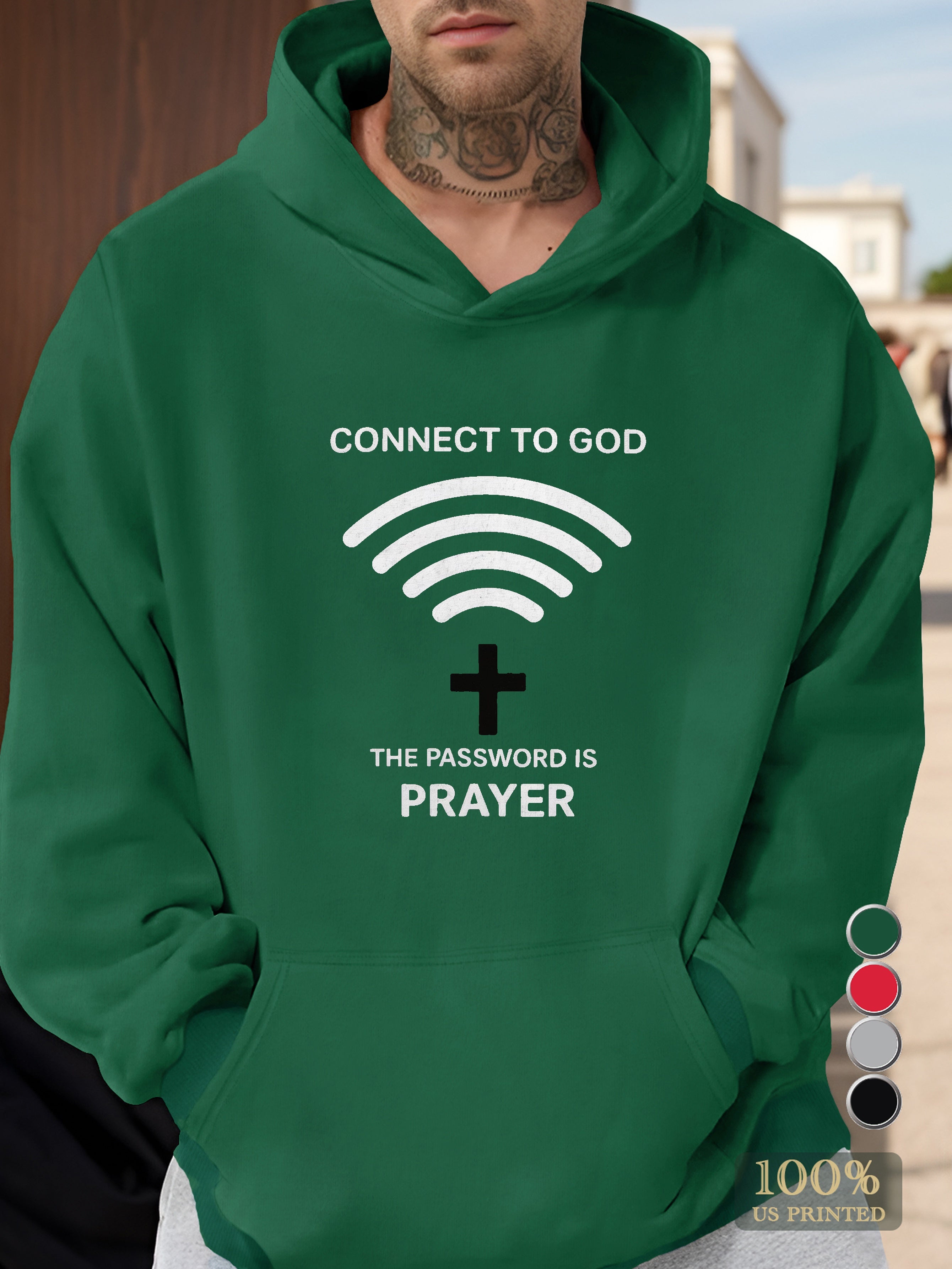 CONNECT TO GOD Men's hooded sweatshirt