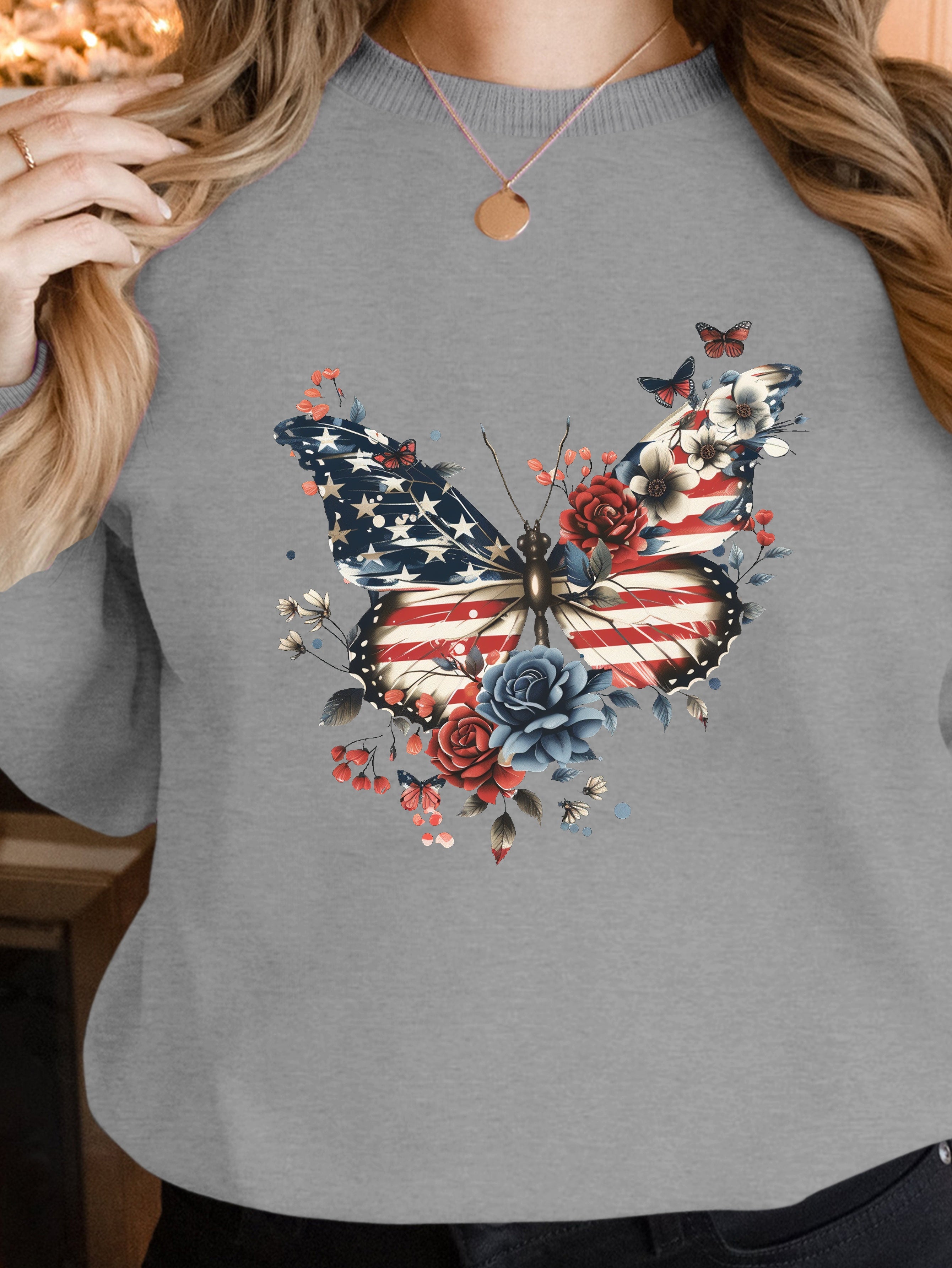 Patriotic Butterfly Art women's sweatshirts