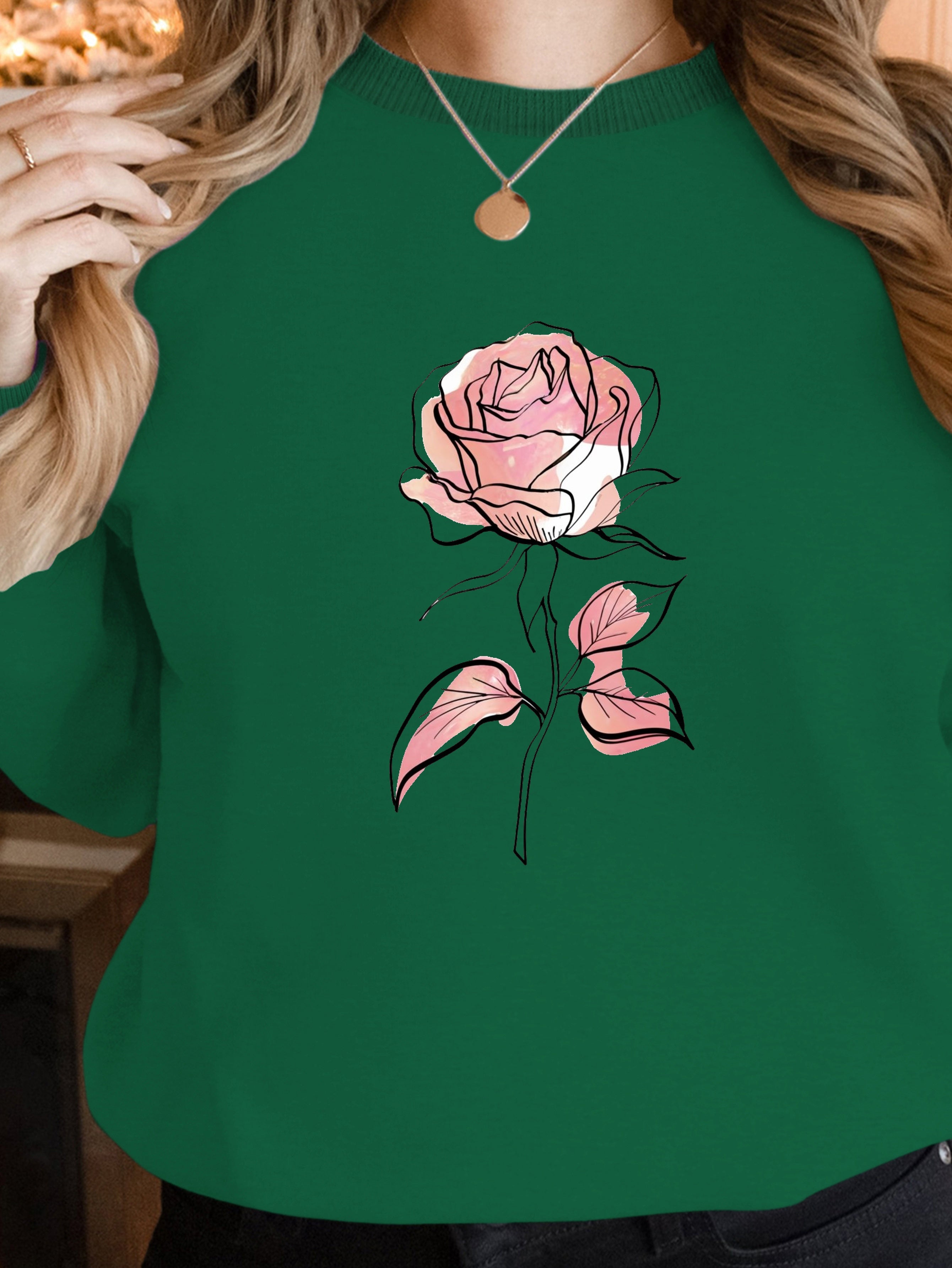 Minimalistic Rose women's sweatshirts