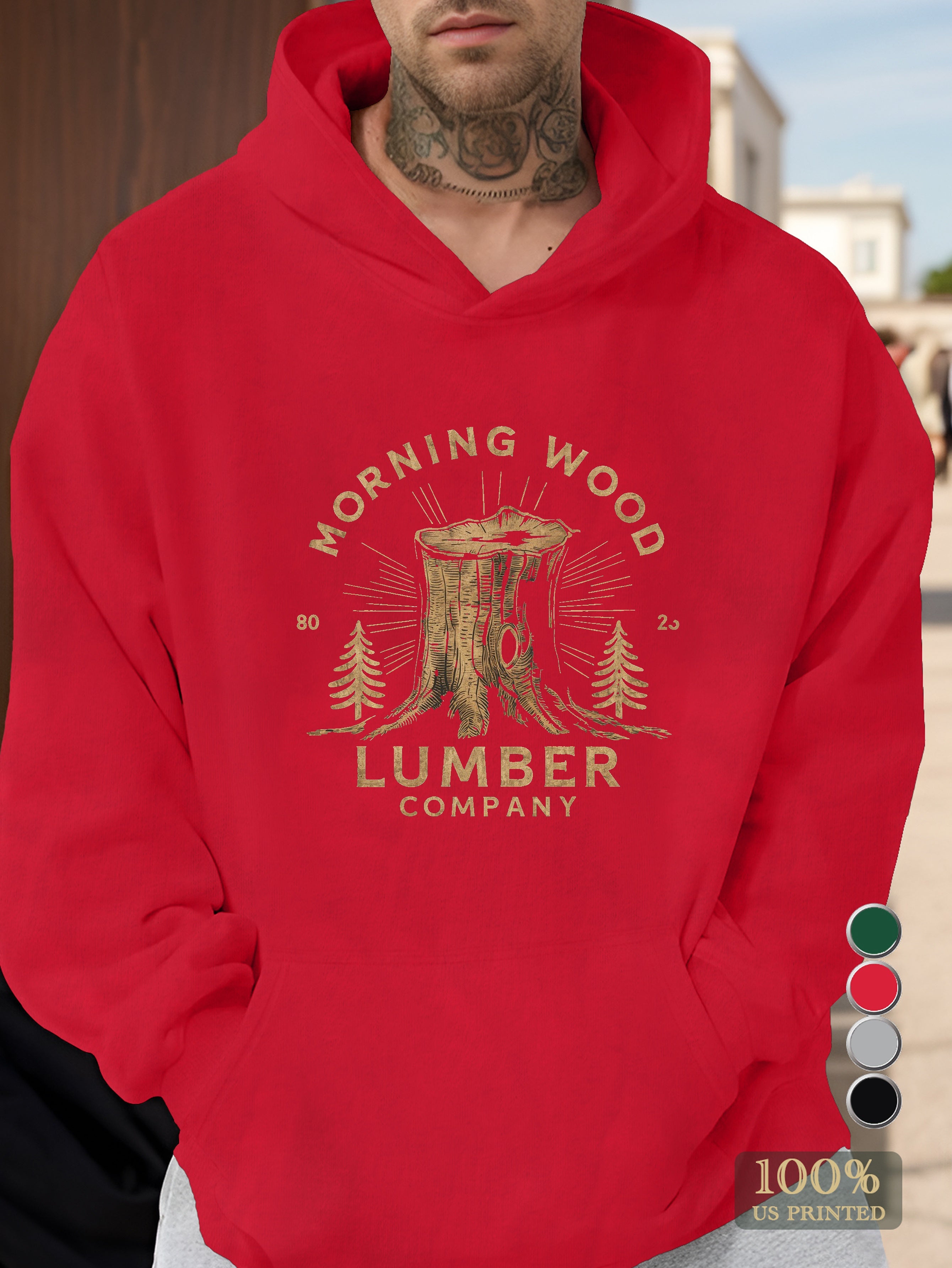 MORNING WOOD Men's hooded sweatshirt