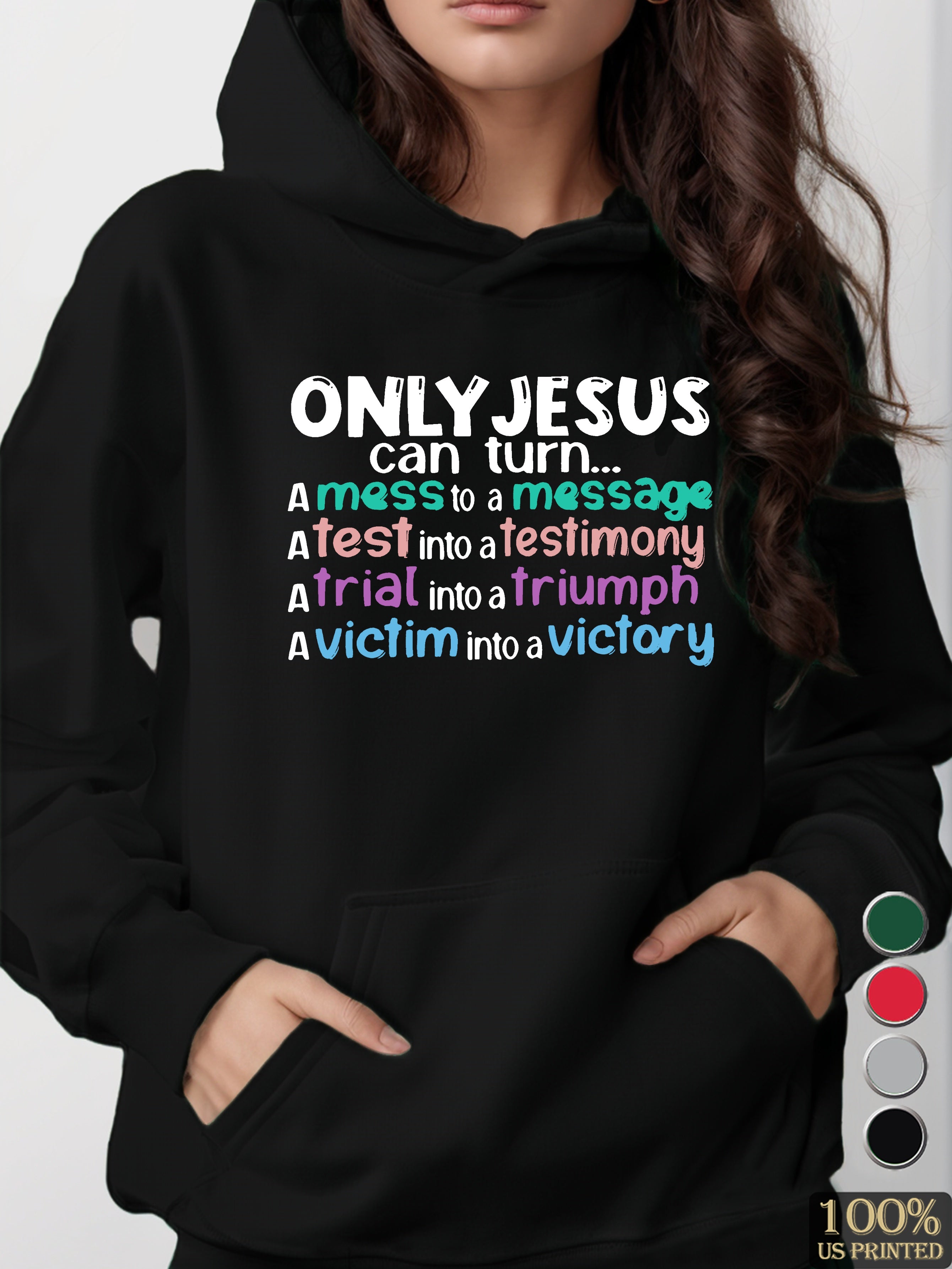 ONLY JESUS CAN TURN women's hooded sweatshirt