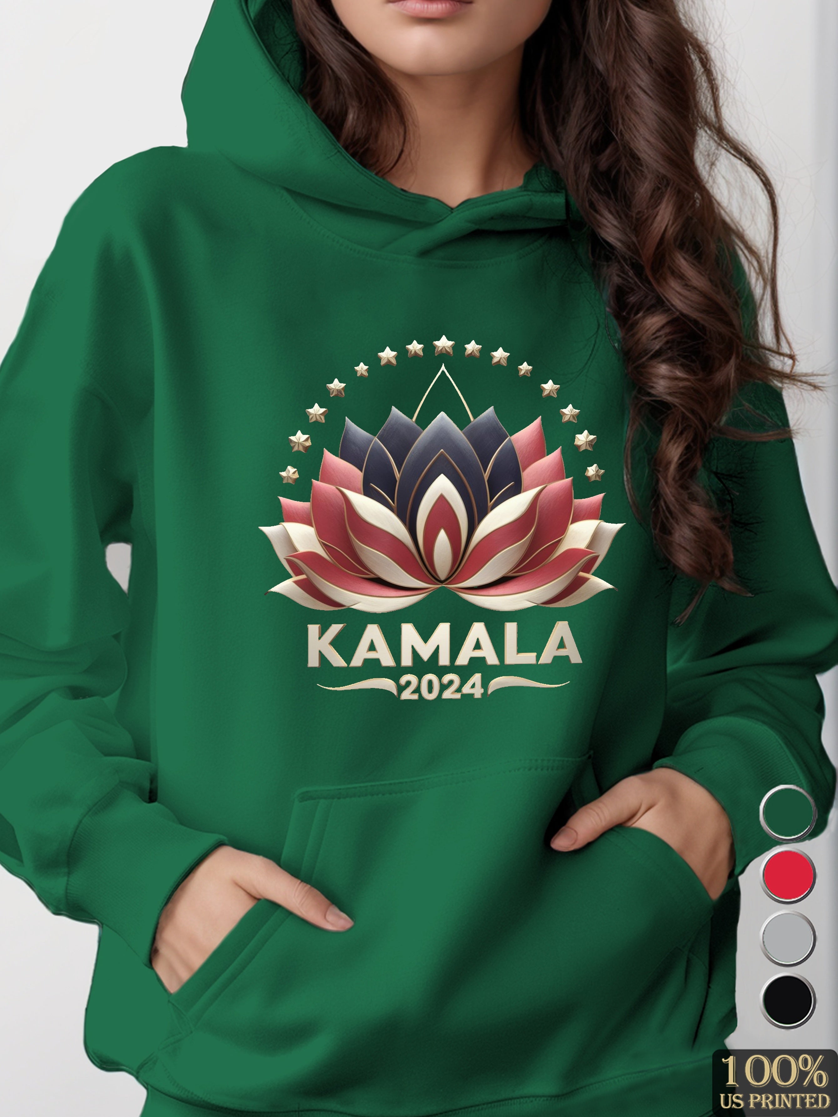 Kamala Harris 2024 lotus women's hooded sweatshirt