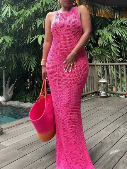 Open Stitch Maxi Dress