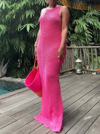 Open Stitch Maxi Dress