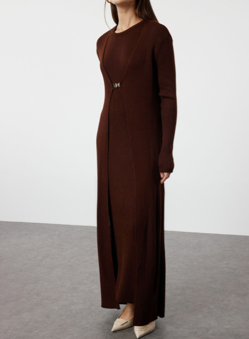 Design Acrylic Bodycon Maxi Dress With Shrug