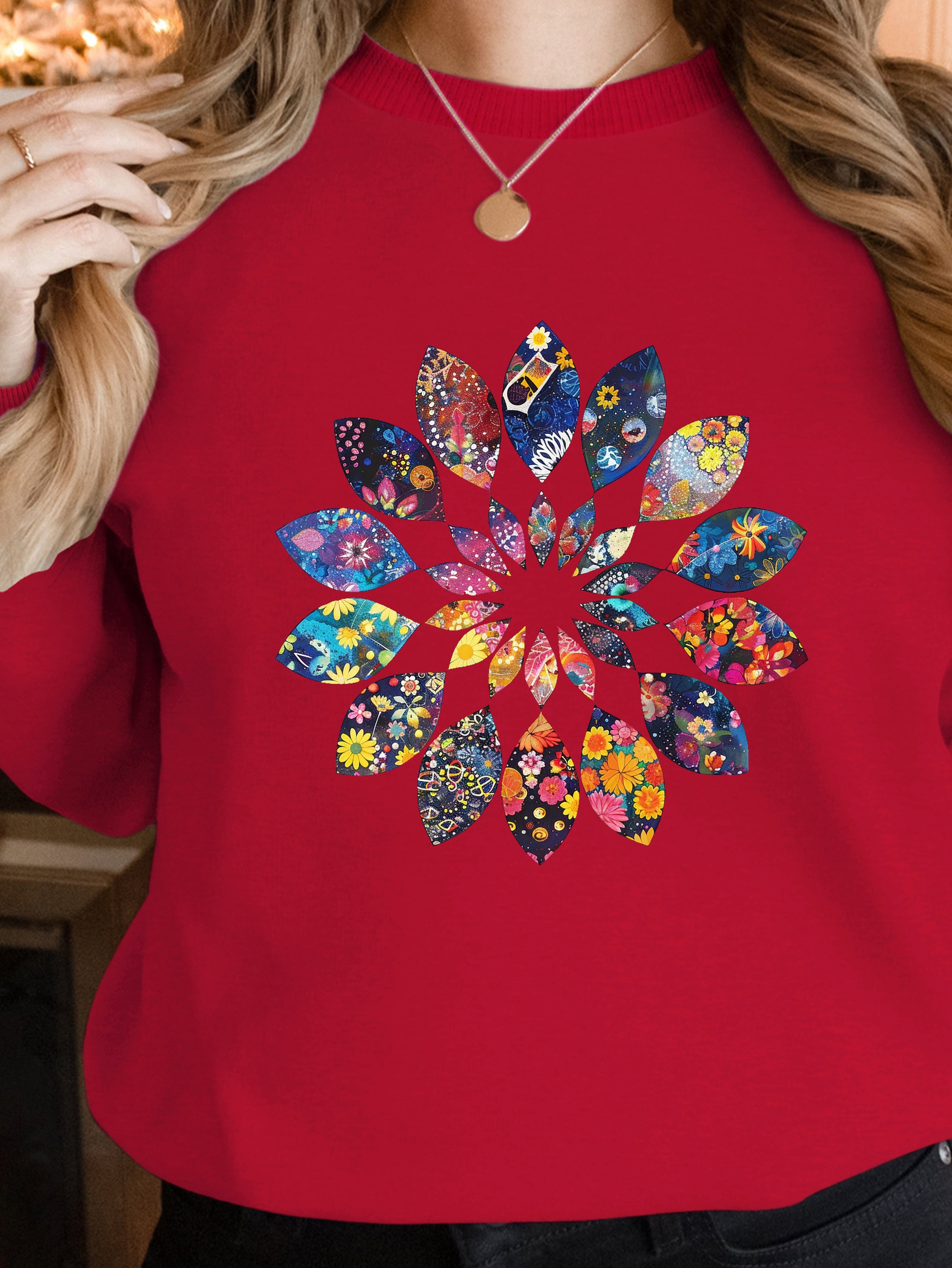 Hippie Floral Vibrance women's sweatshirts