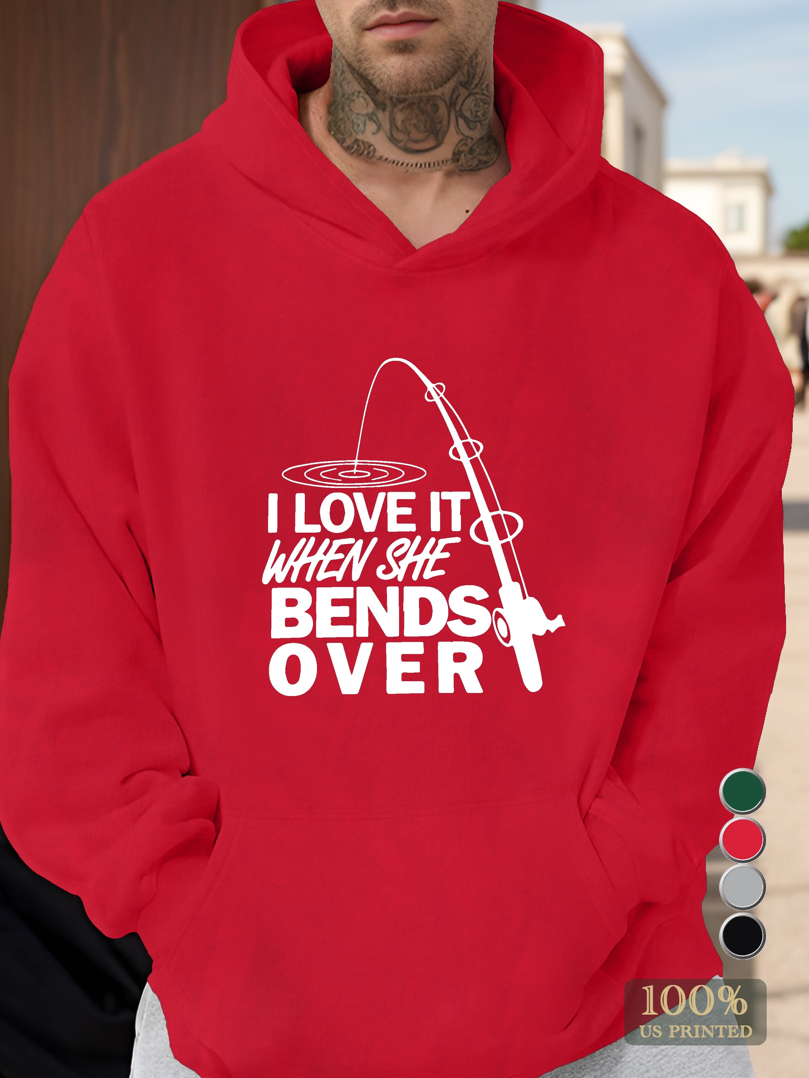 I LOVE IT WHEN SHE Men's hooded sweatshirt