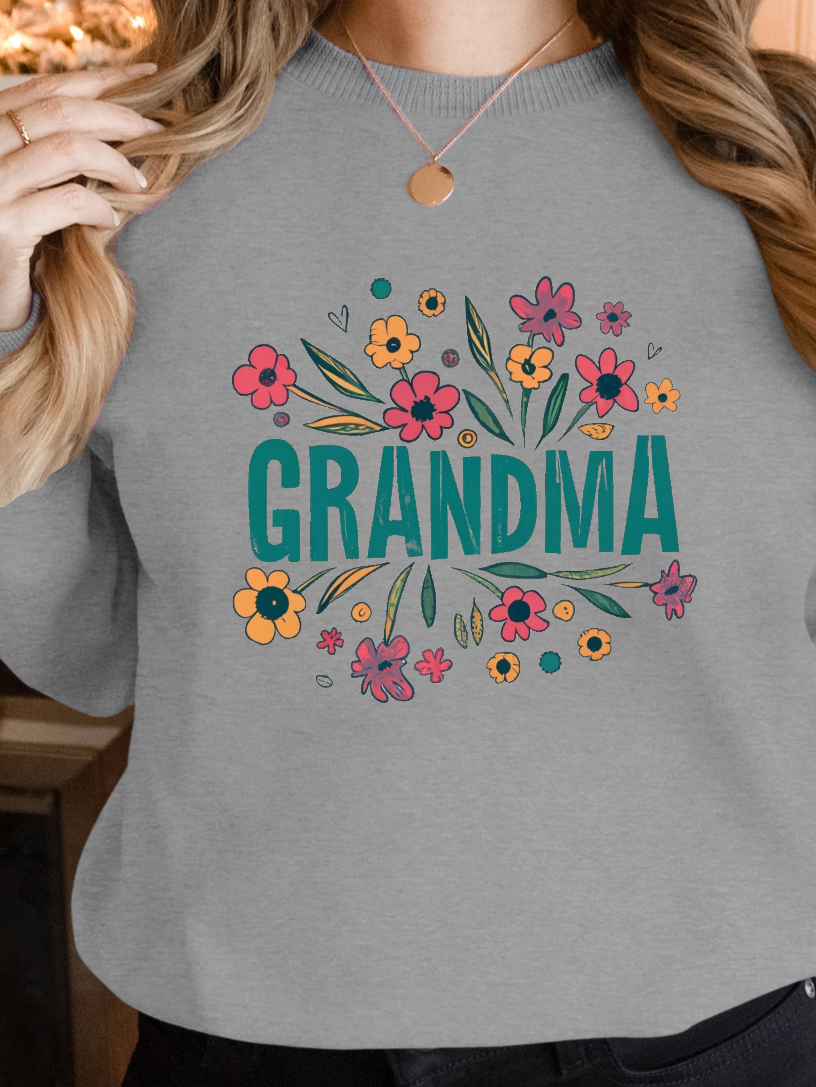 grandma t shirt wildflowers women's sweatshirts