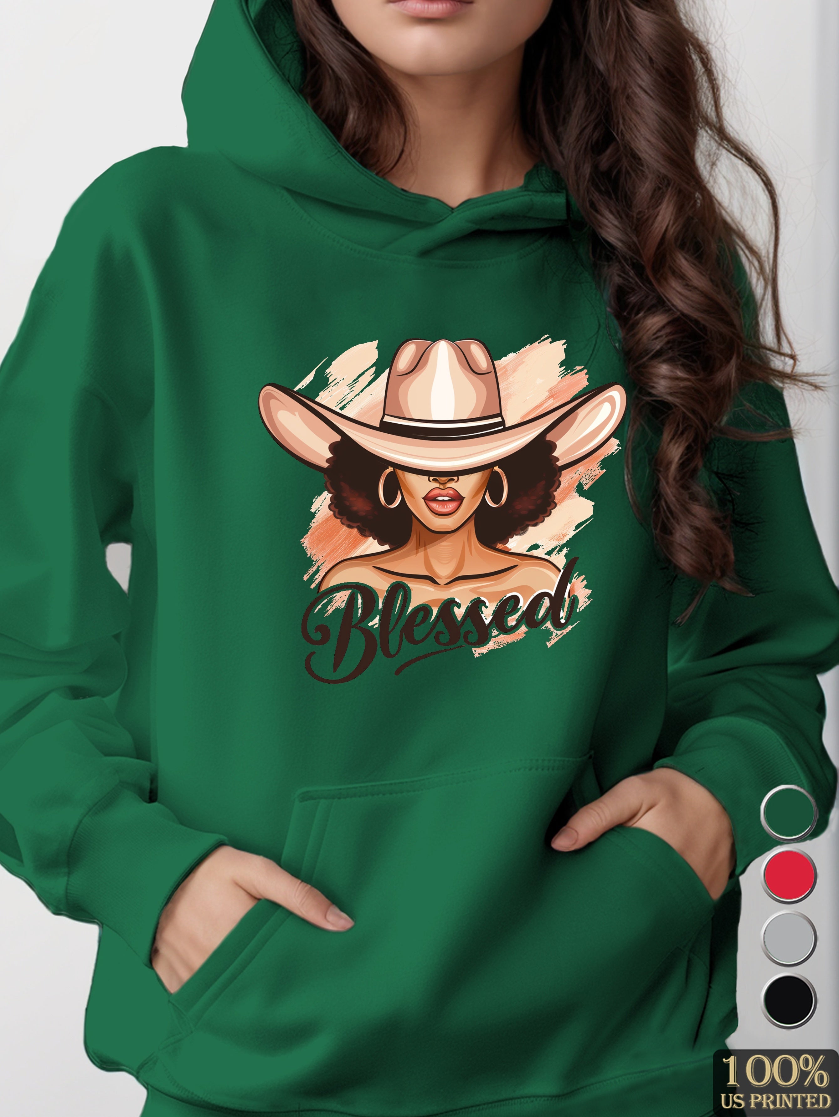 Chic Blessed Afro Style women's hooded sweatshirt