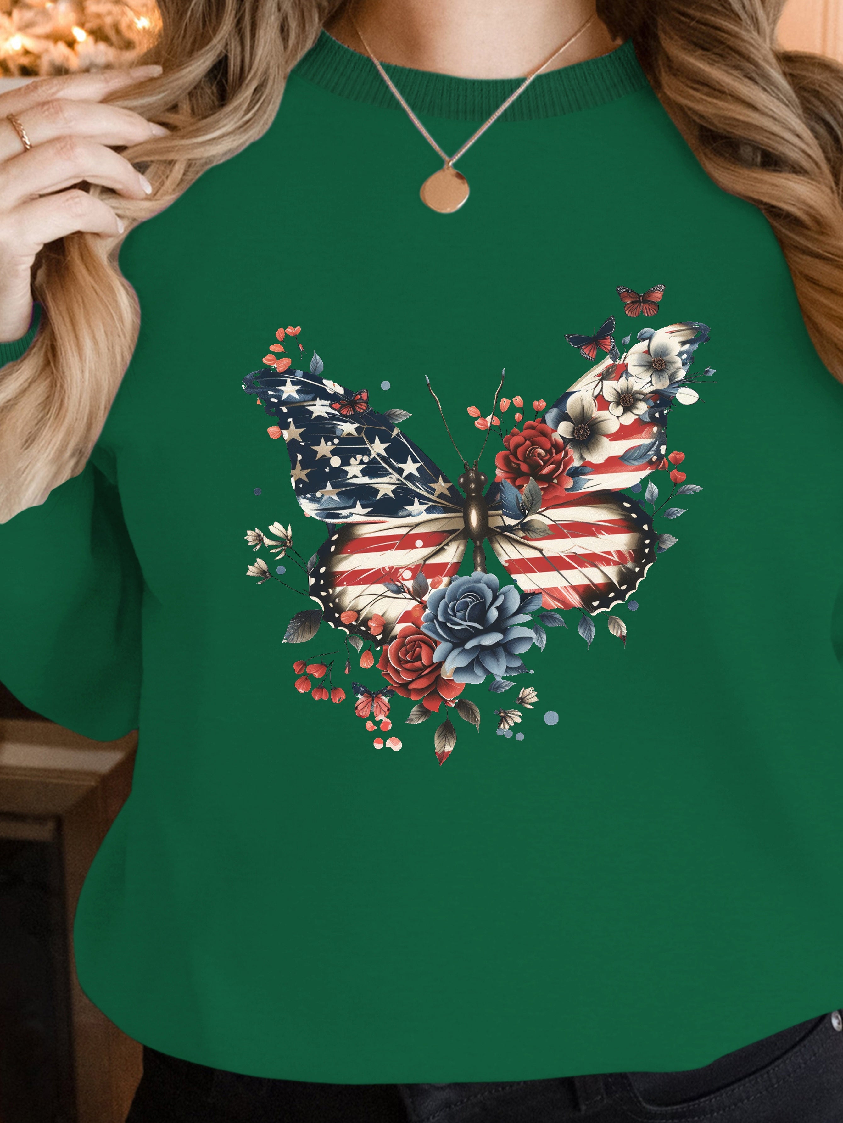 Patriotic Butterfly Art women's sweatshirts