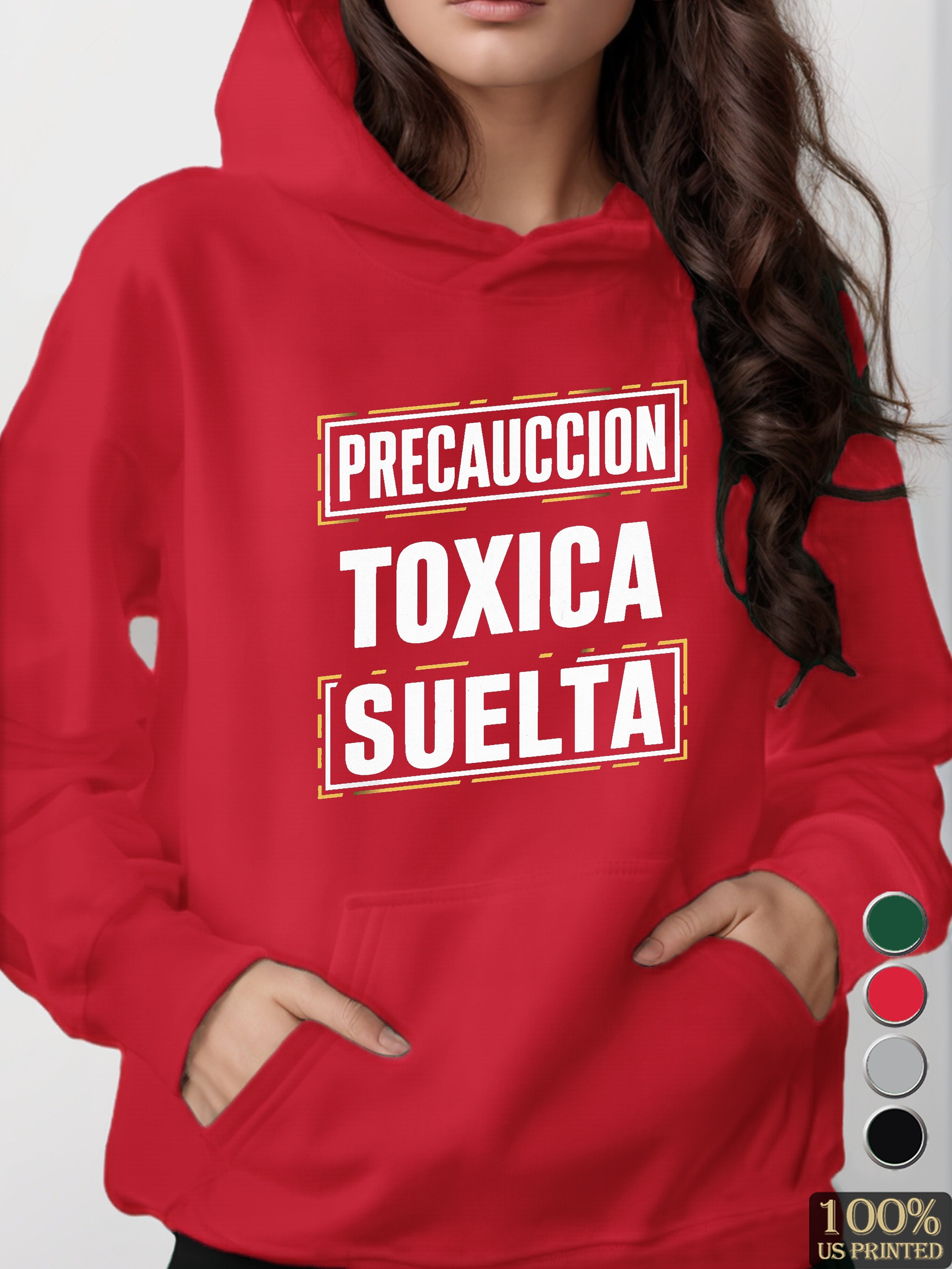 LOOSE TOXIC CAUTION women's hooded sweatshirt