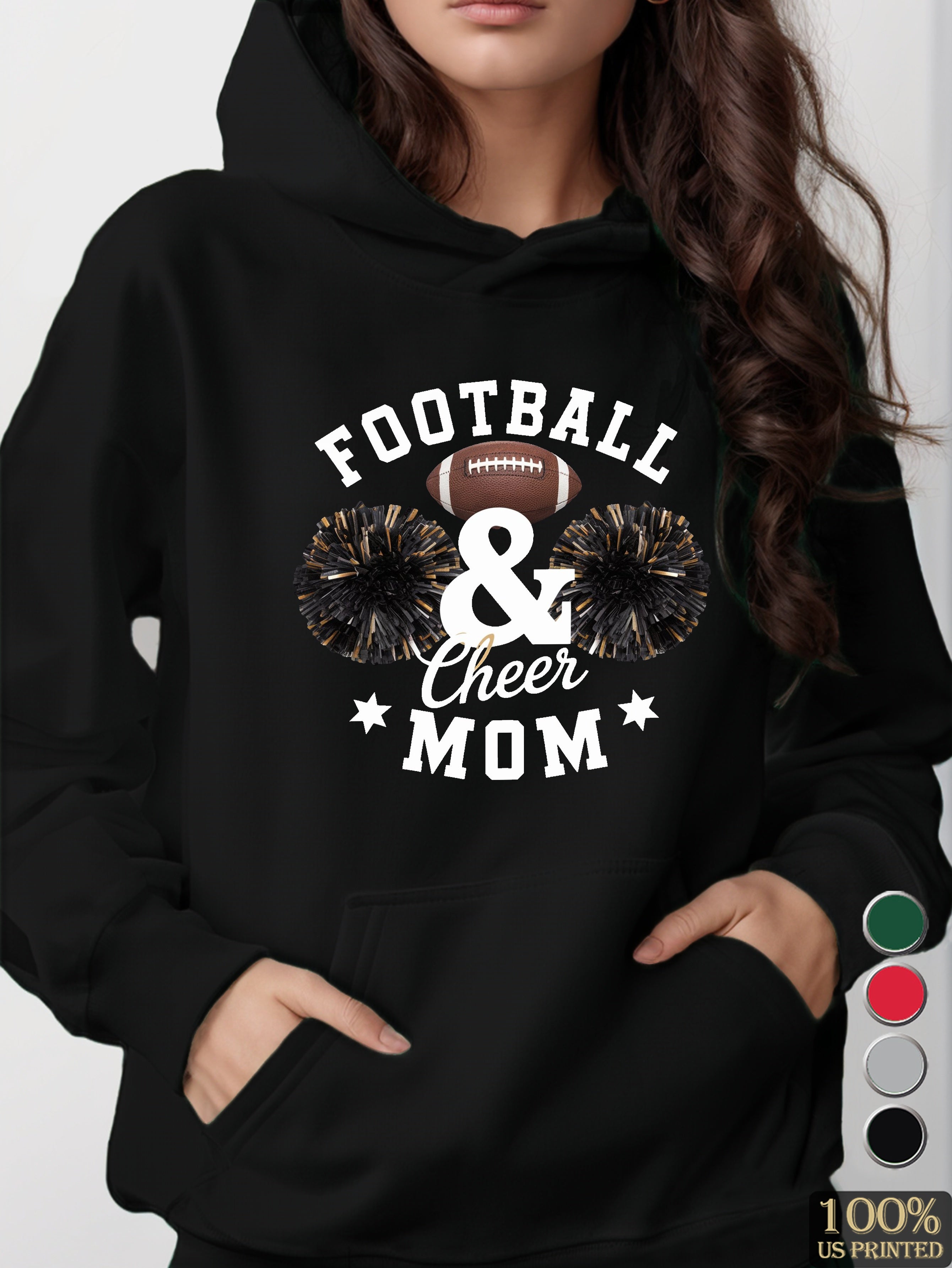 FOOTBALL cheer MOM women's hooded sweatshirt