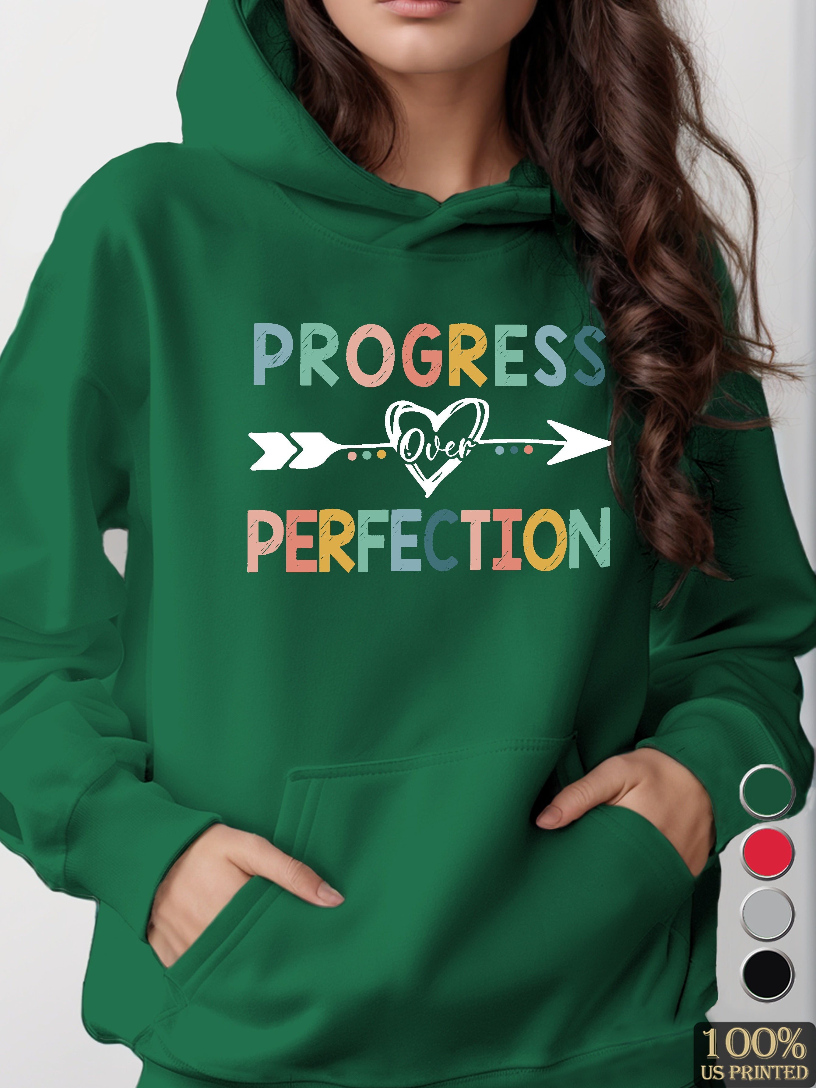 progress perfection women's hooded sweatshirt