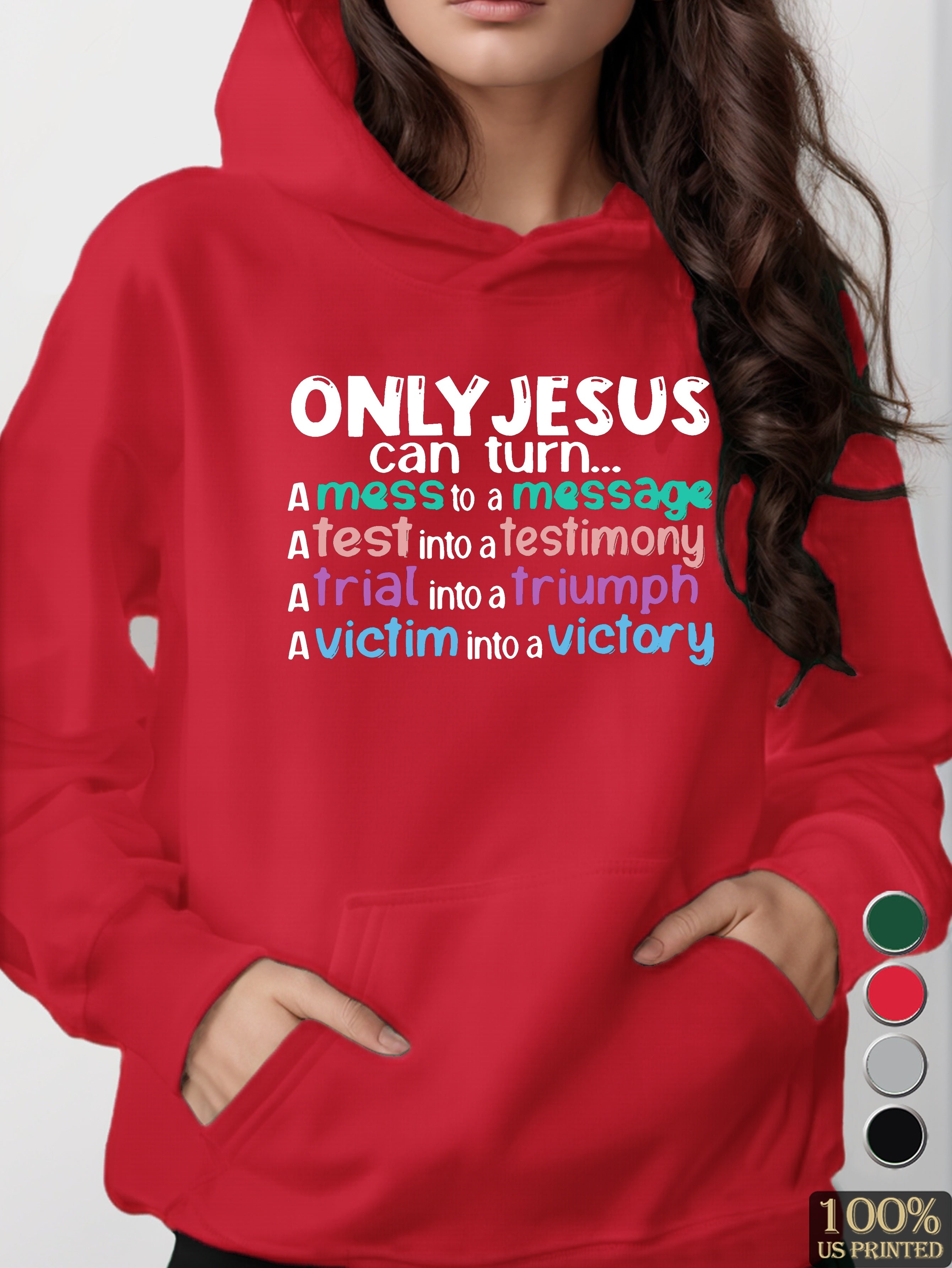 ONLY JESUS CAN TURN women's hooded sweatshirt