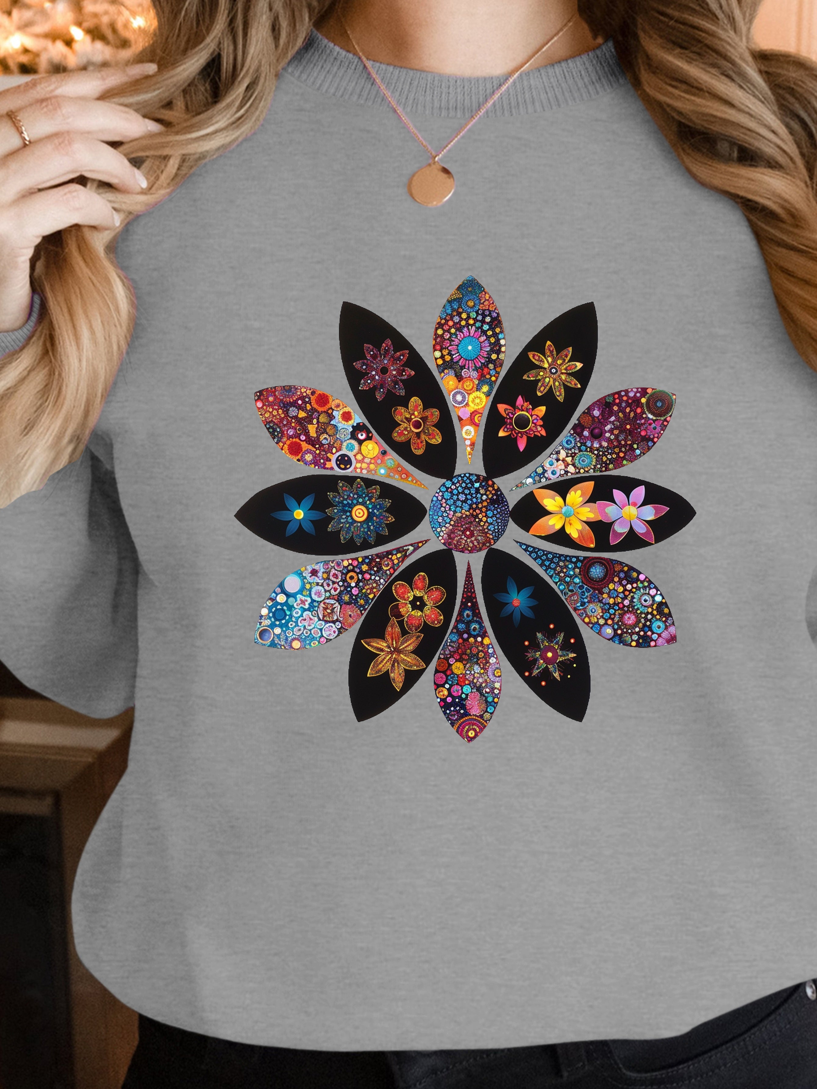 Hippie Floral Vibrance women's sweatshirts