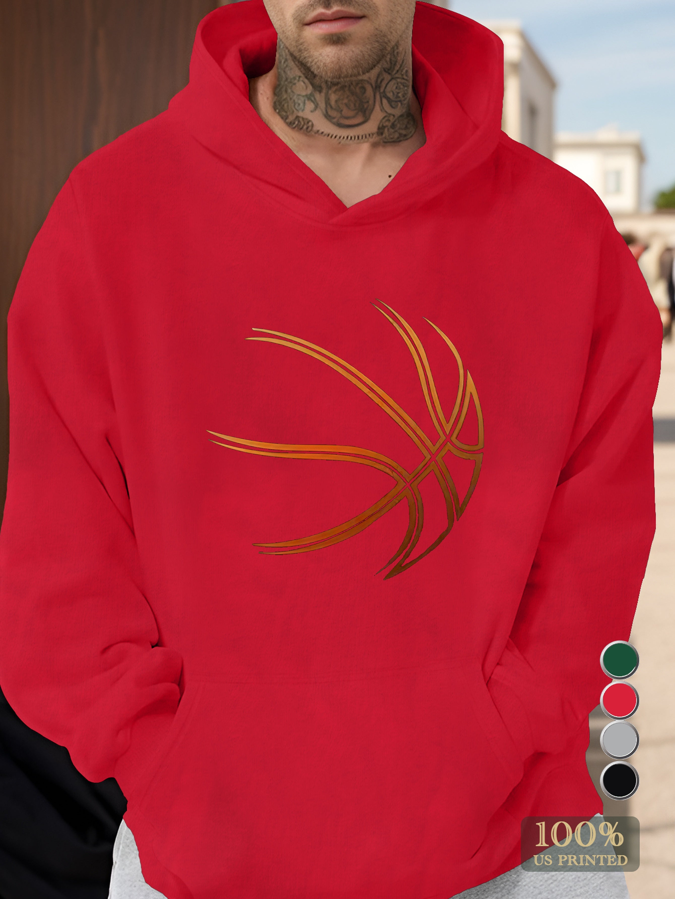 Basketball Lines Men's hooded sweatshirt