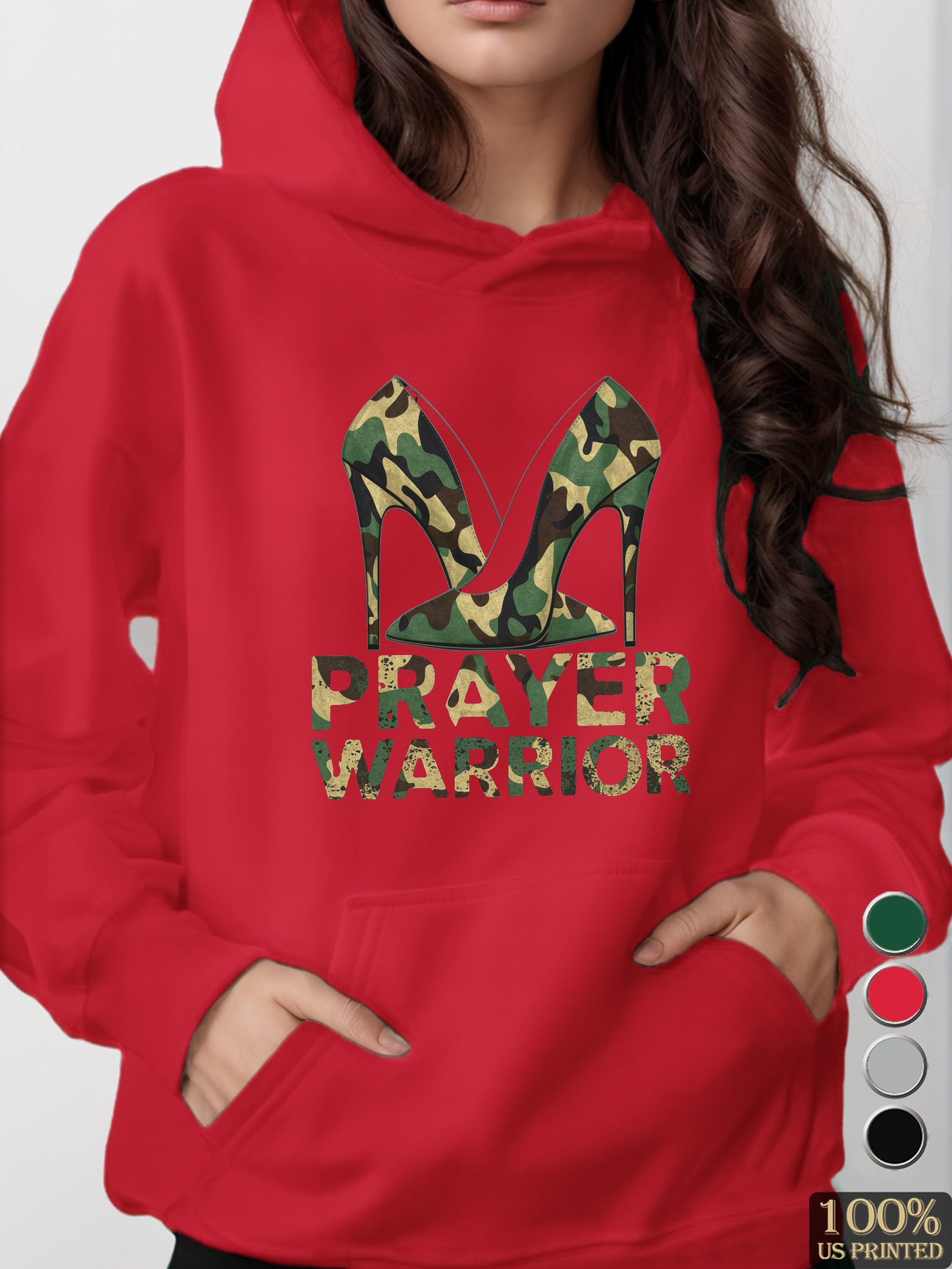 PRAYER WARRIOR high heeled shoes women's hooded sweatshirt