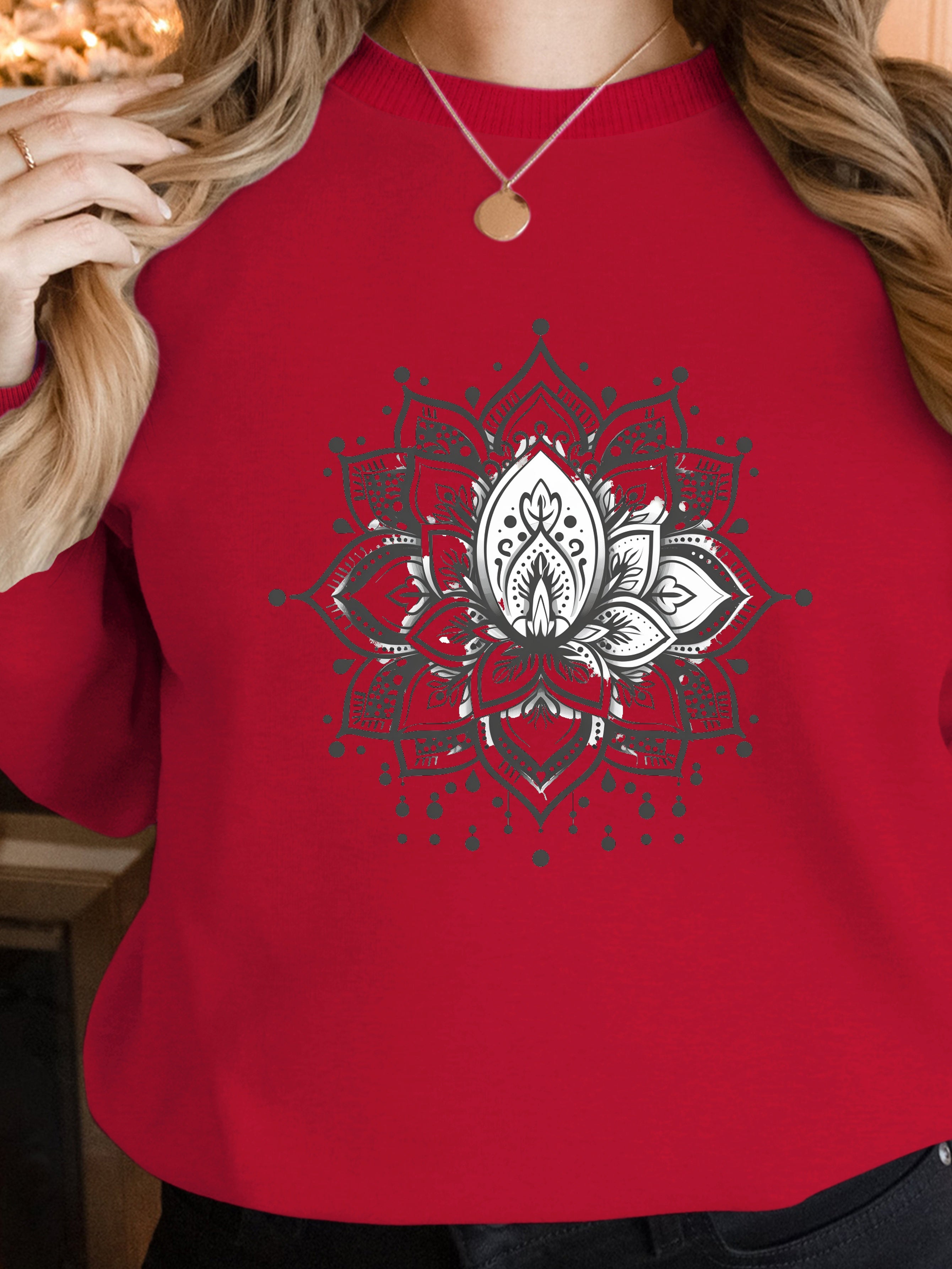Intricate symmetrical mandala like design women's sweatshirts