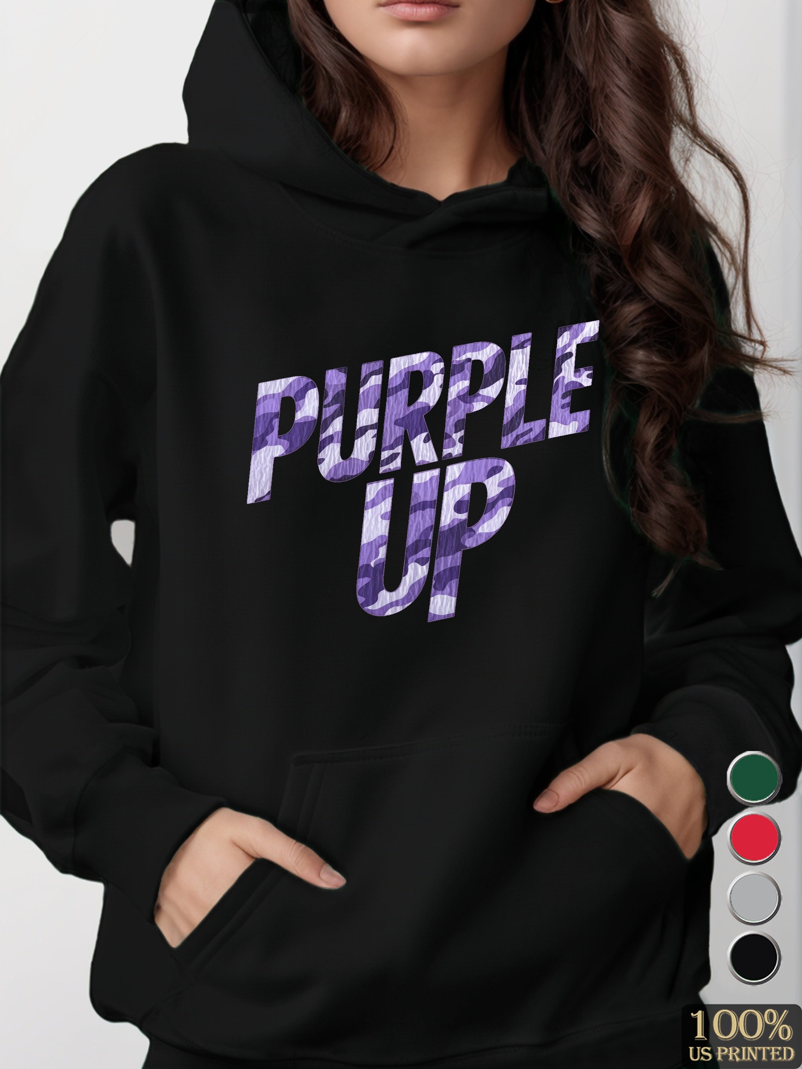 Purple Up women's hooded sweatshirt