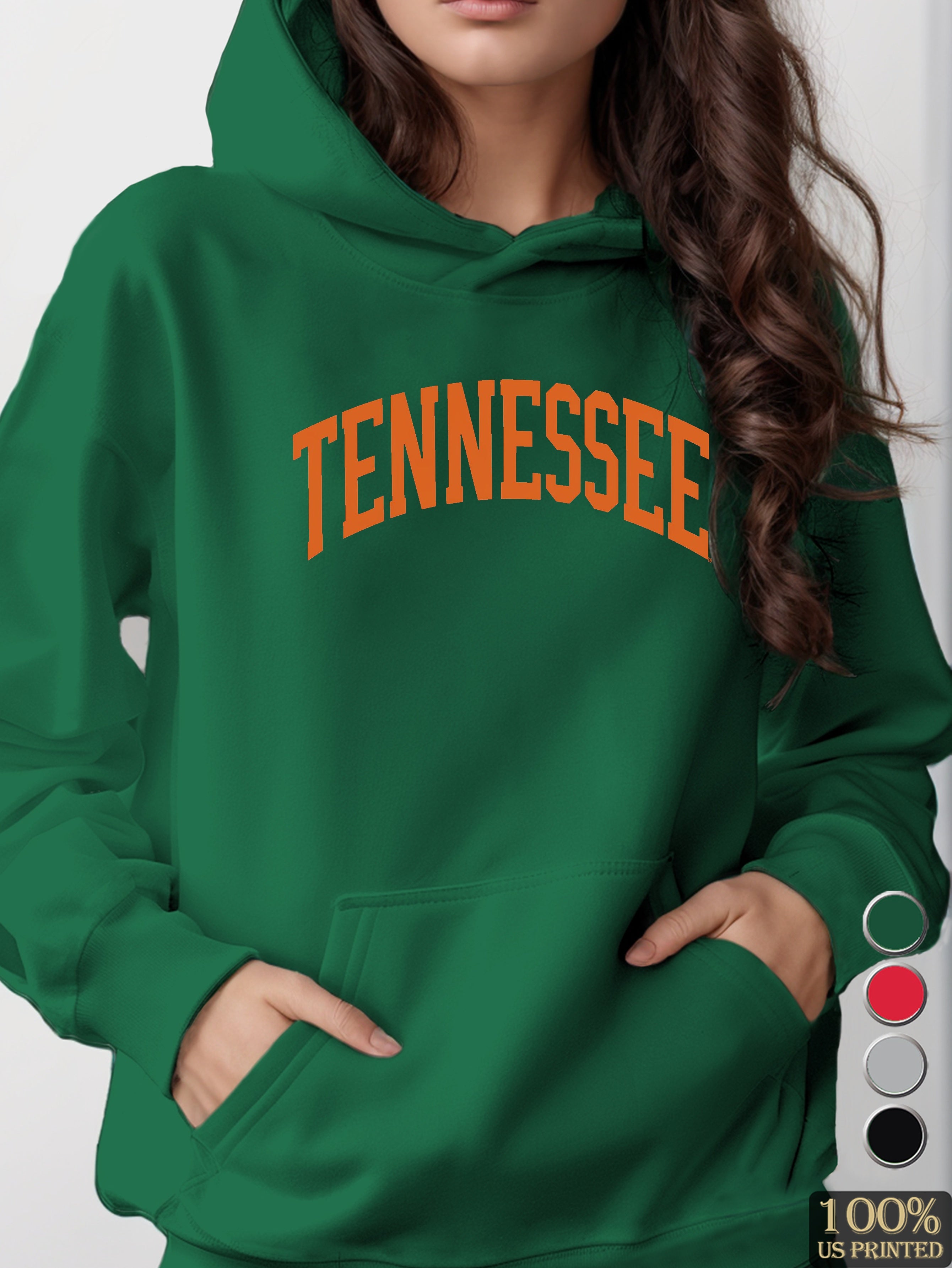 TENNESSEE typography illustration women's hooded sweatshirt