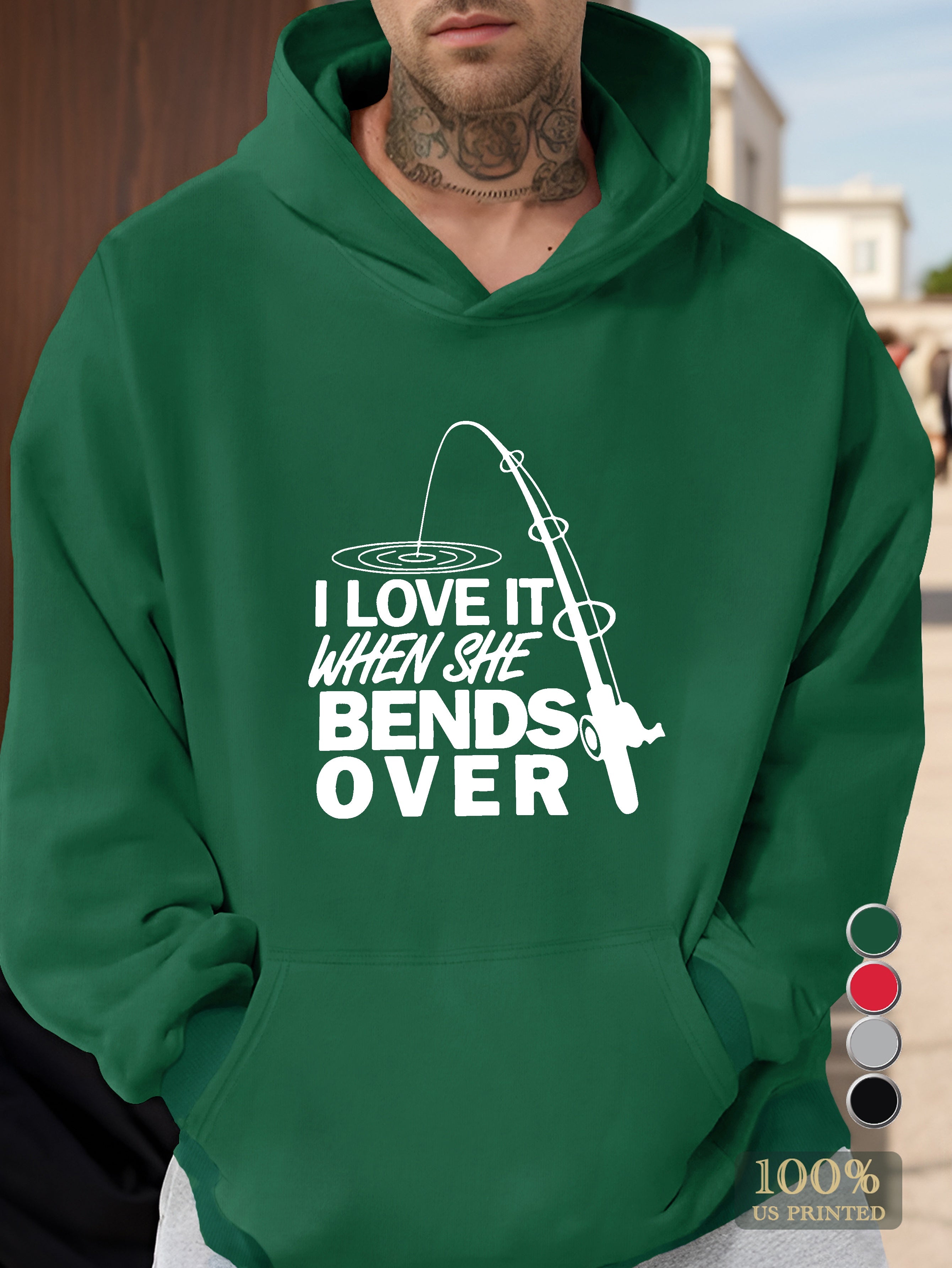 I LOVE IT WHEN SHE Men's hooded sweatshirt