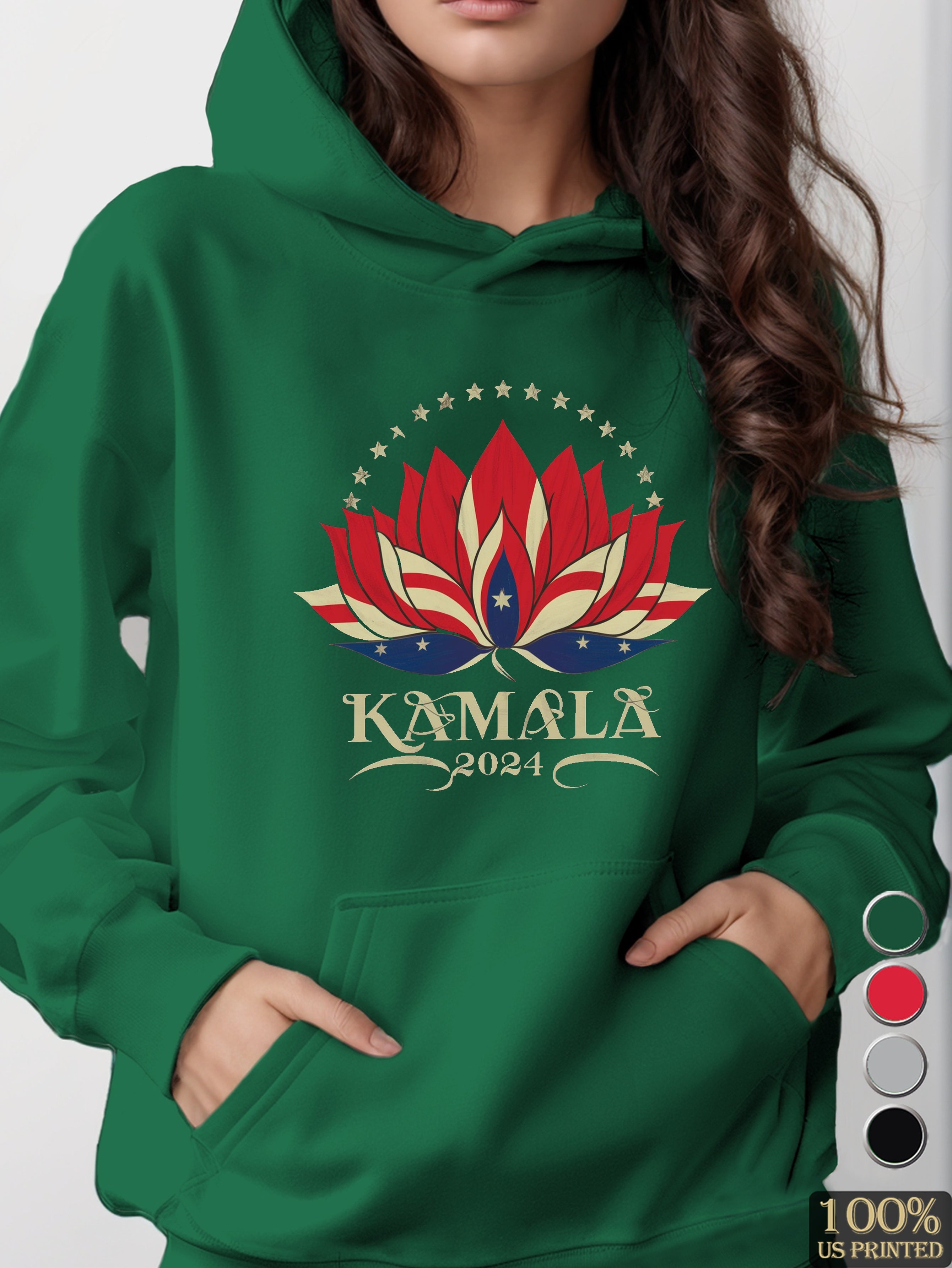 Kamala Harris 2024 lotus women's hooded sweatshirt