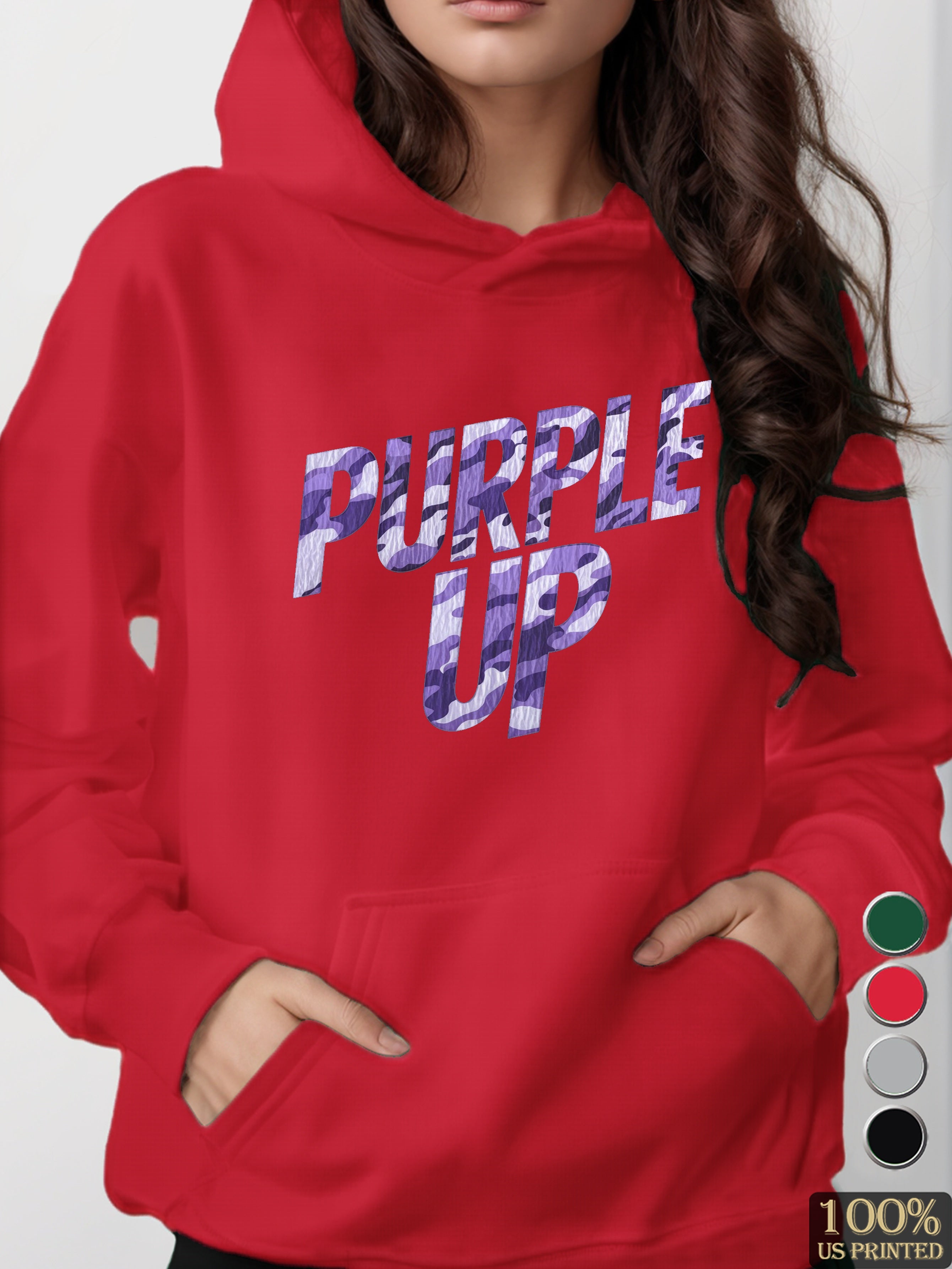 Purple Up women's hooded sweatshirt