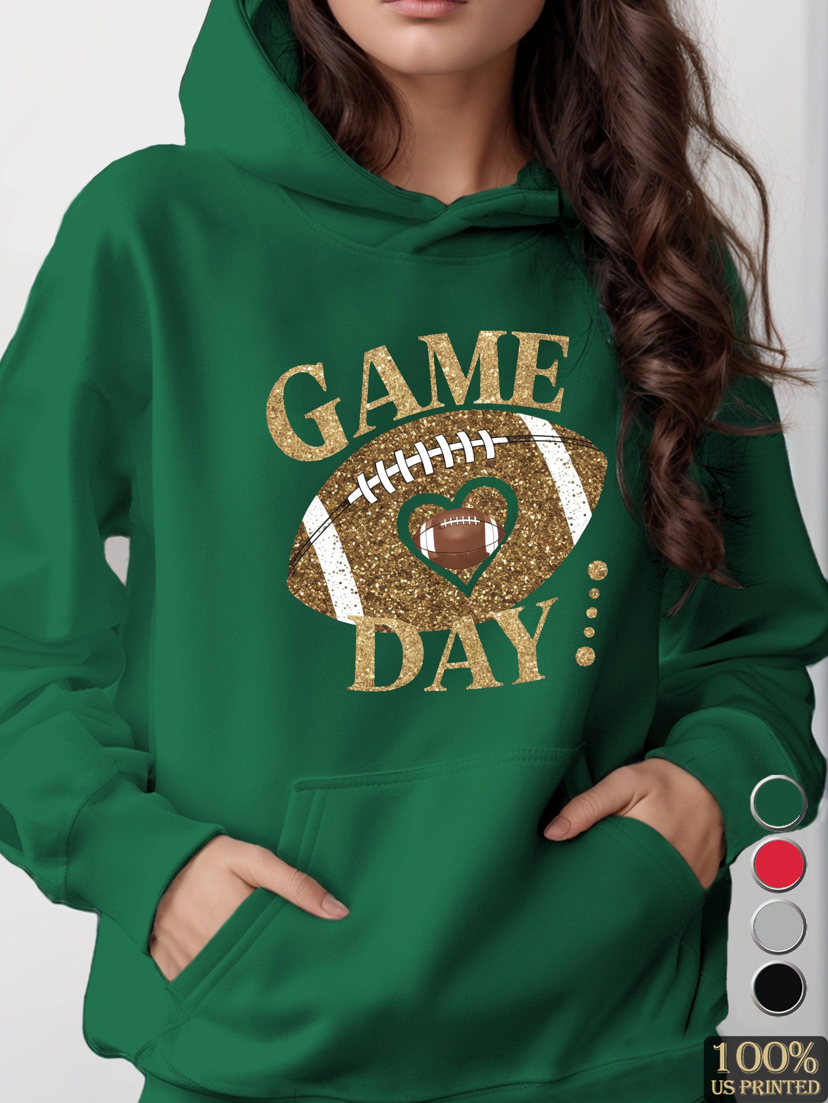 GAME DAY with football women's hooded sweatshirt