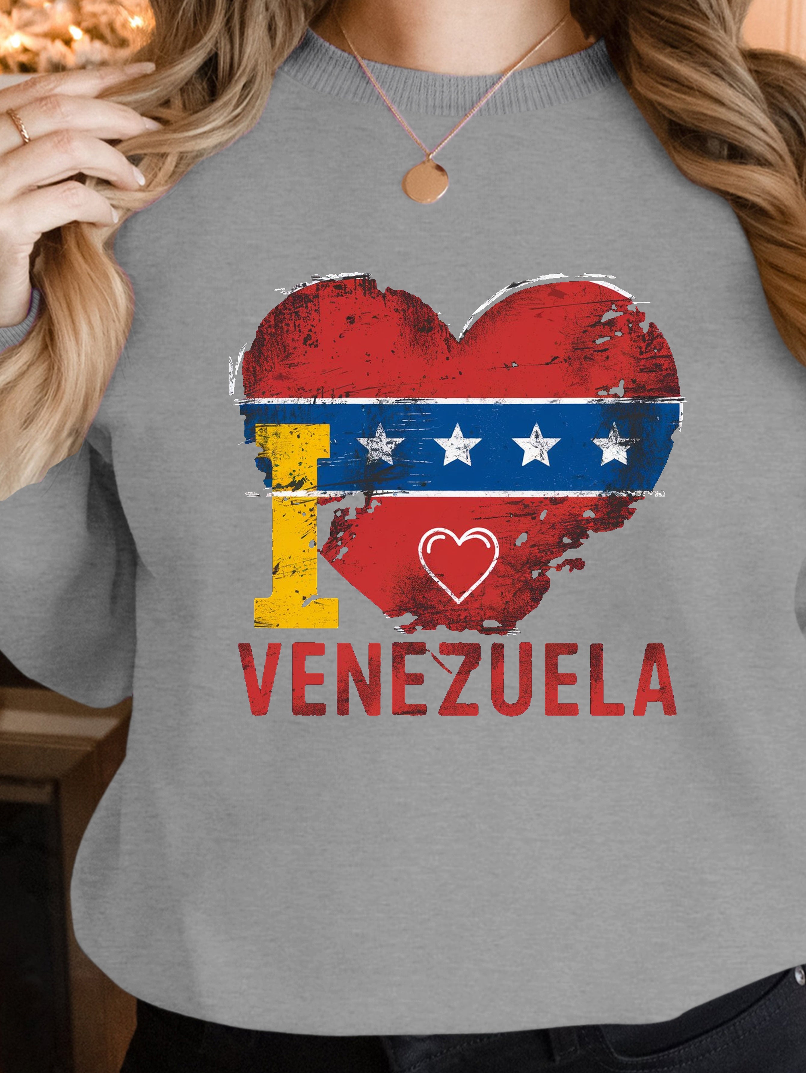 Venezuelan flag heart illustration women's sweatshirts