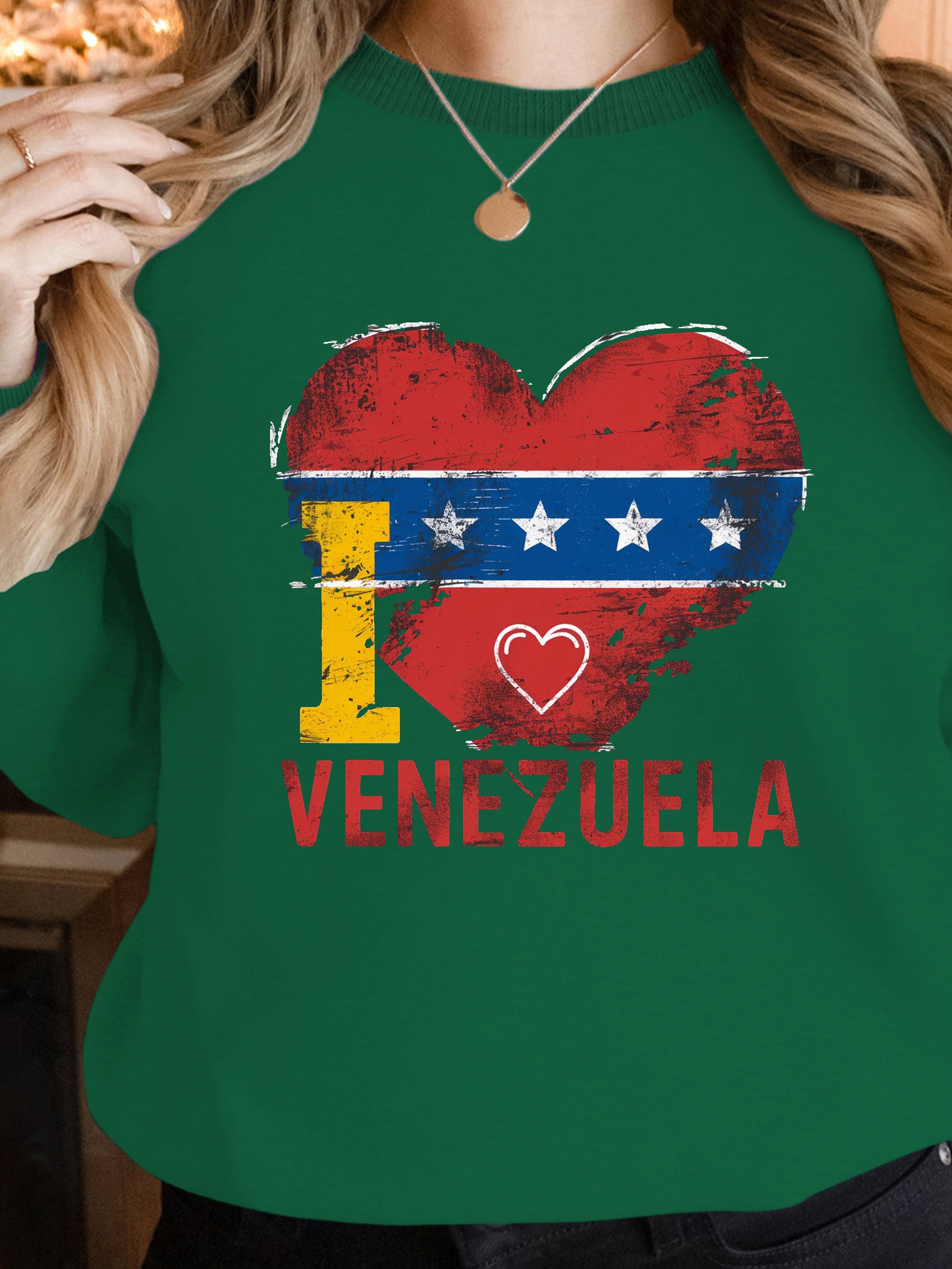 Venezuelan flag heart illustration women's sweatshirts