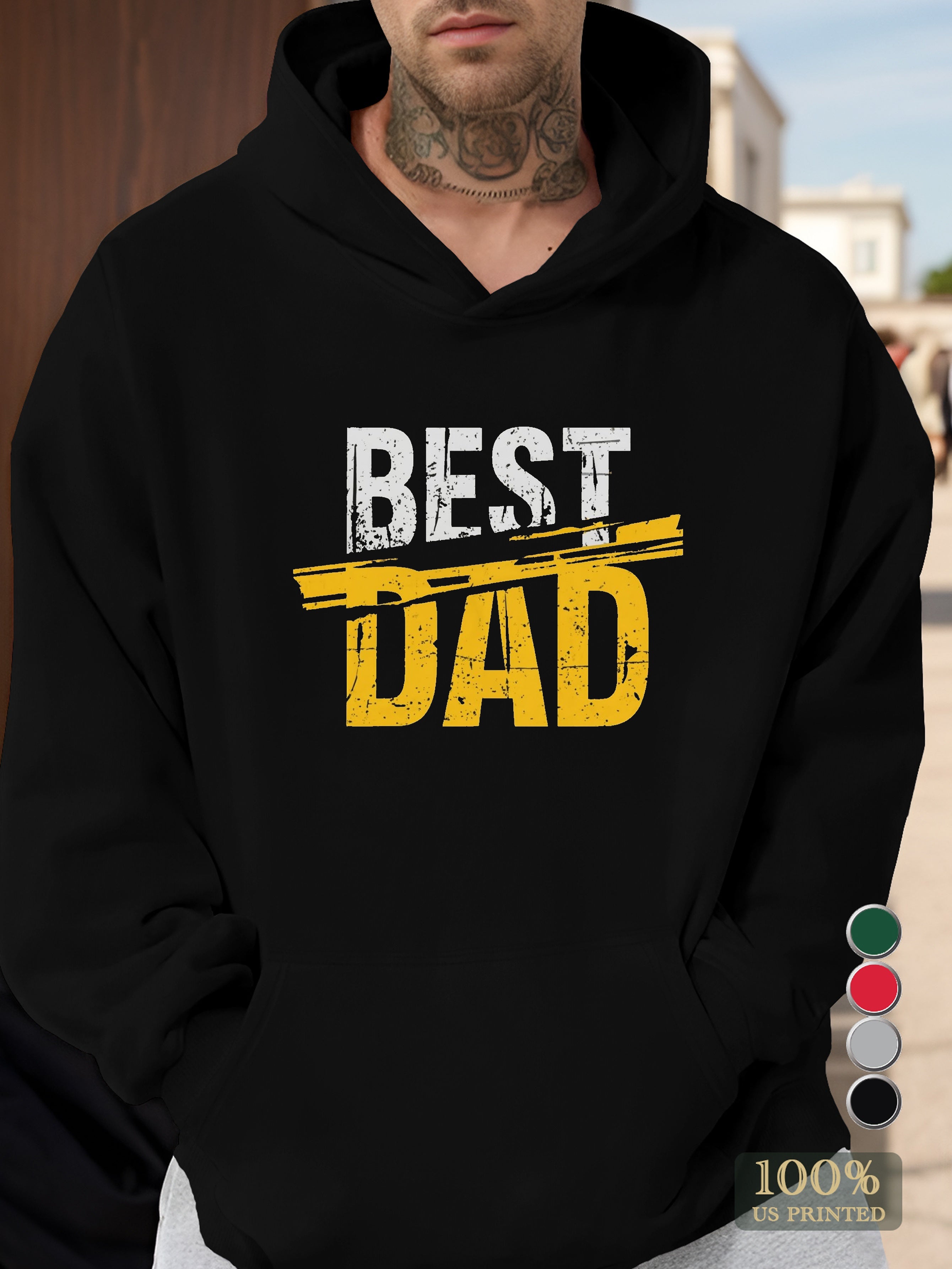 Best dad typography Men's hooded sweatshirt