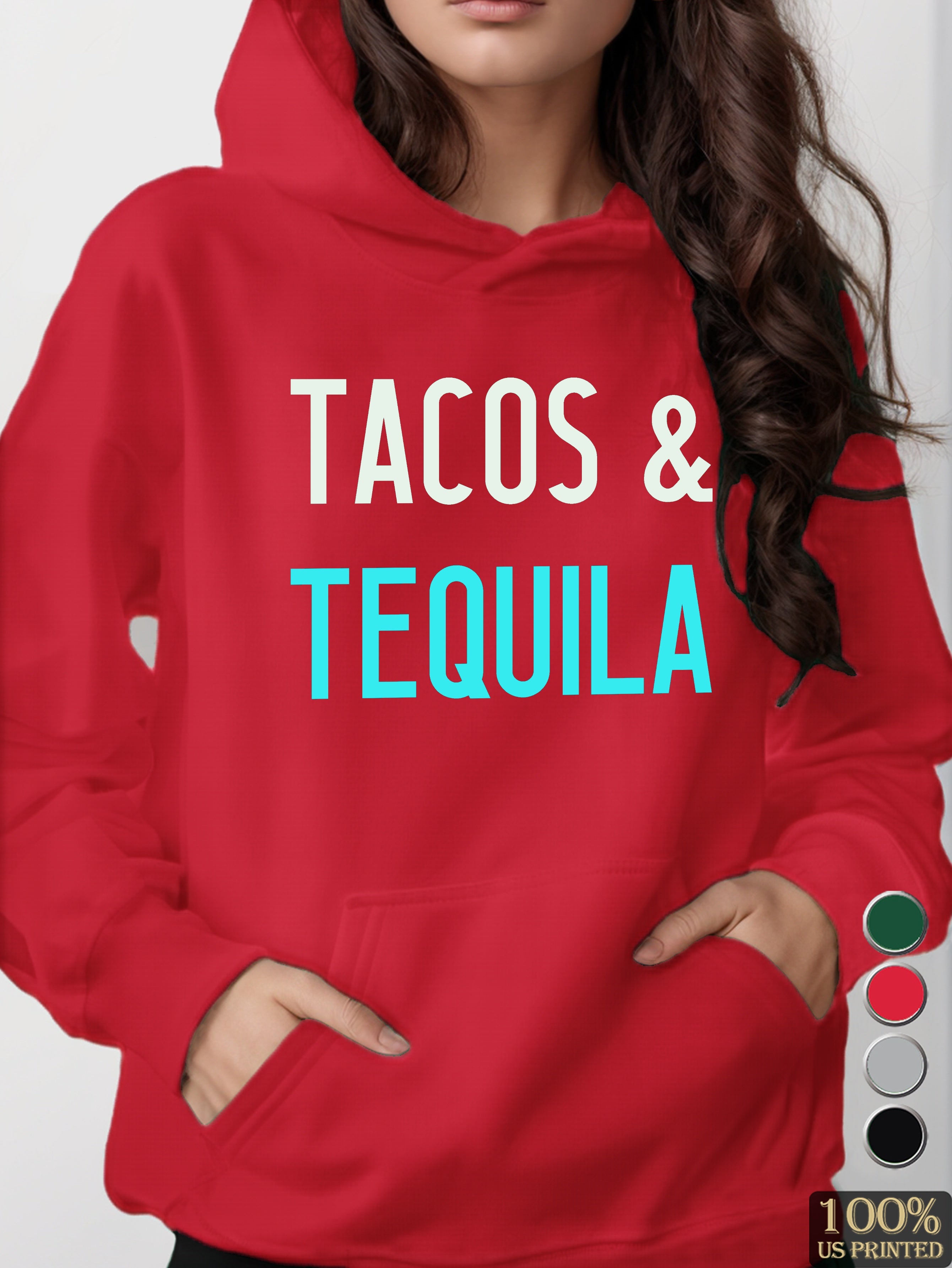 Tequila tacos women's hooded sweatshirt
