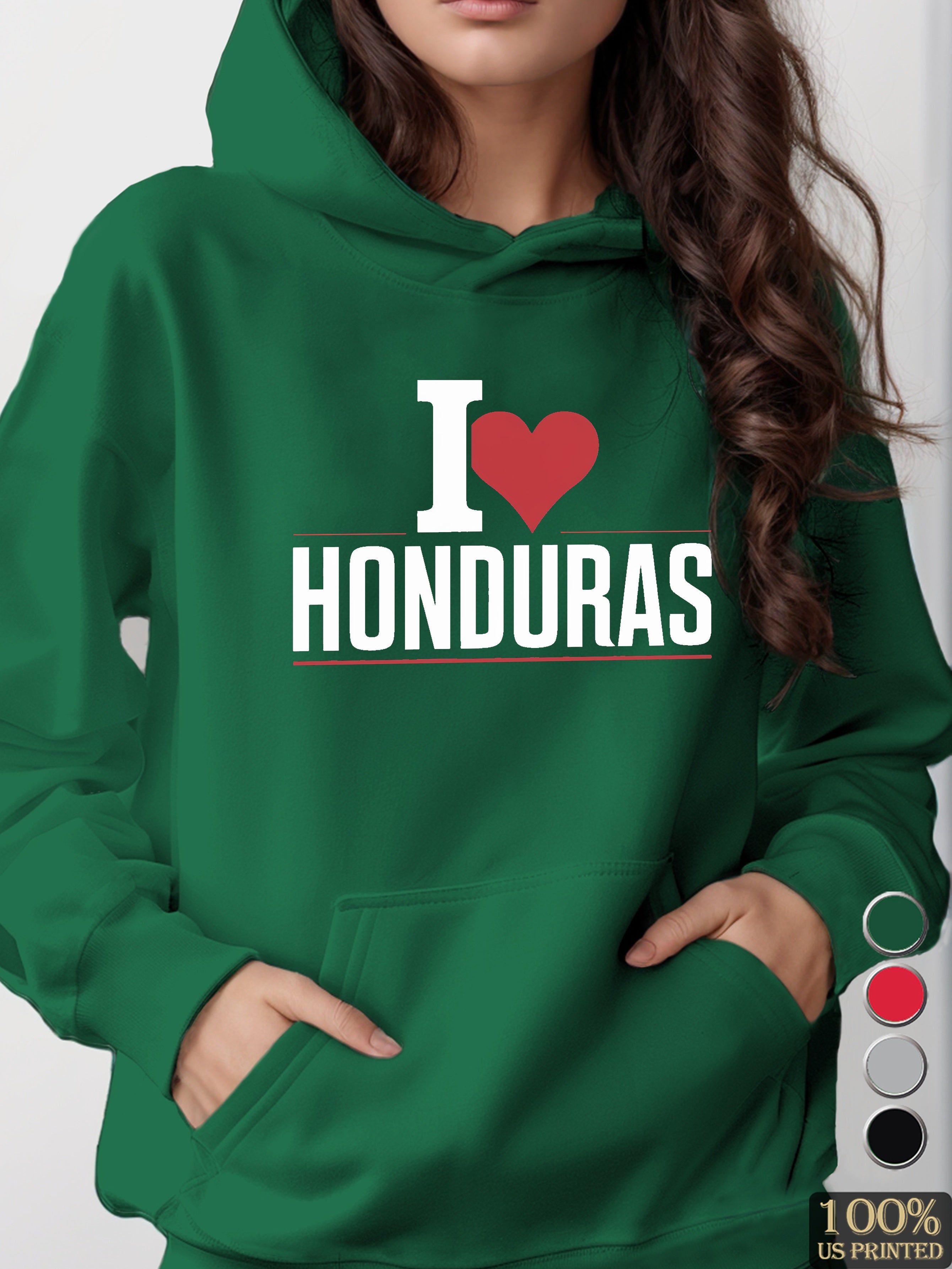 I heart HONDURAS women's hooded sweatshirt