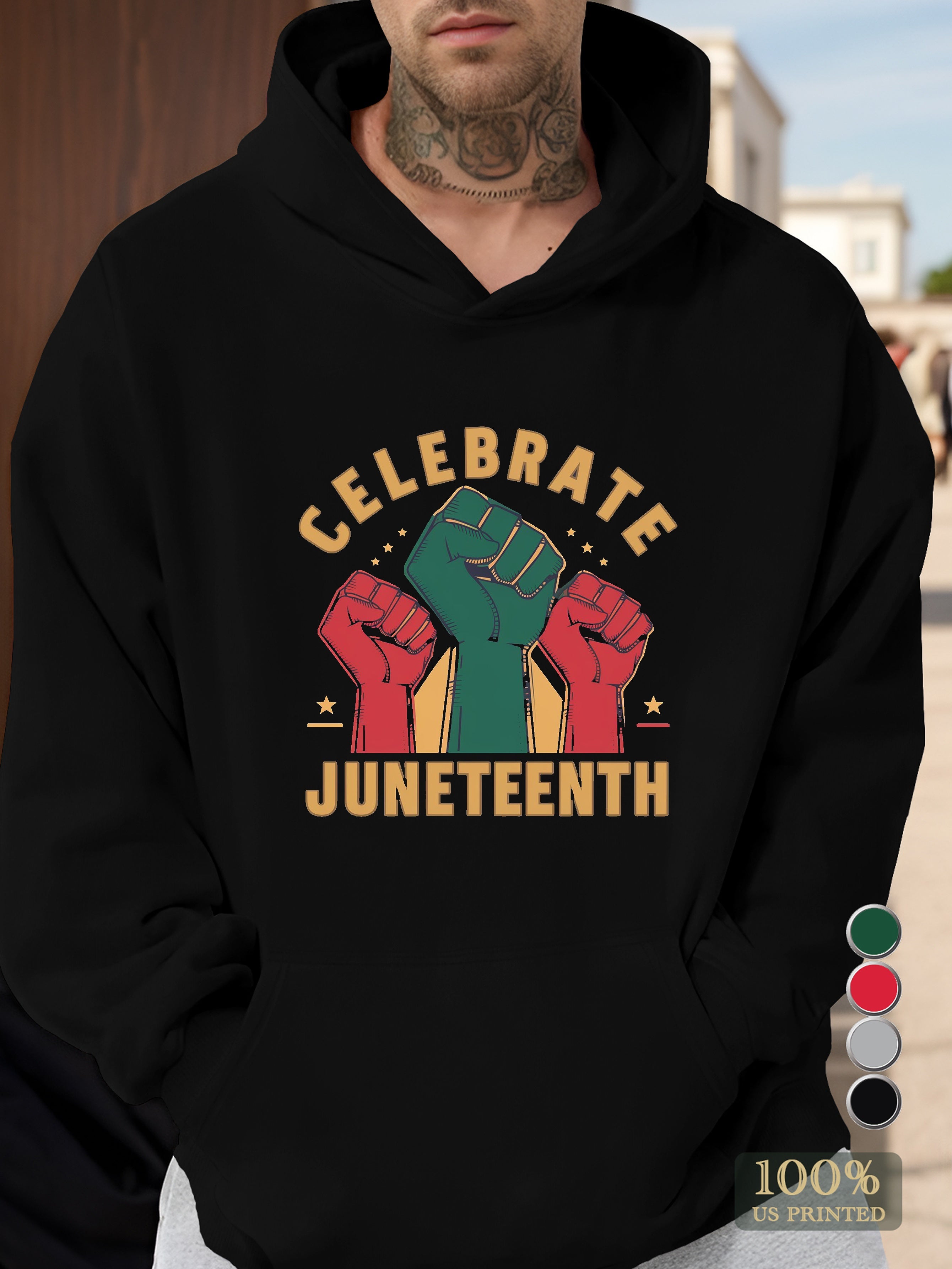 Celebrate Juneteenth Unity Men's hooded sweatshirt