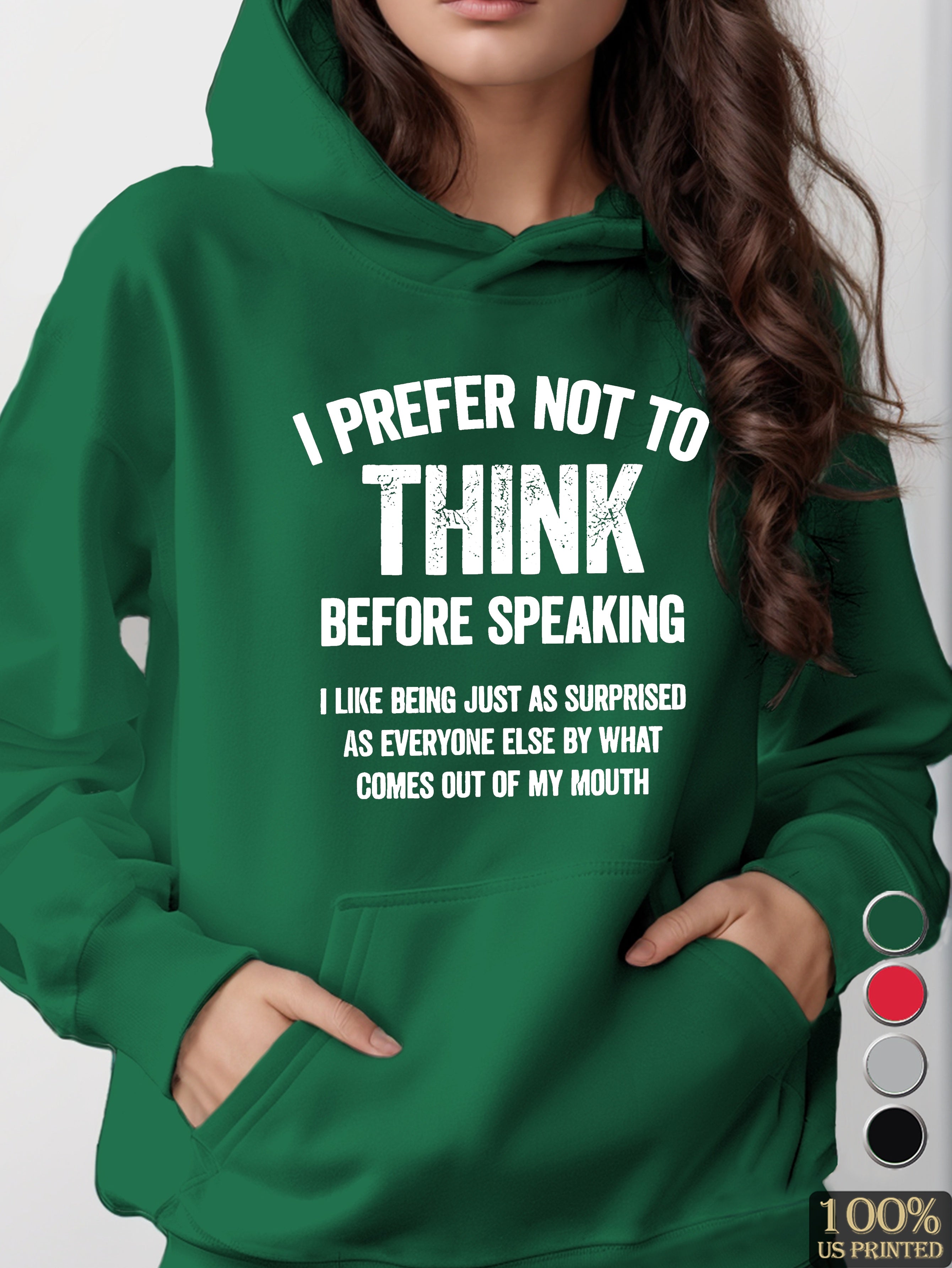 NOT TO THINK women's hooded sweatshirt