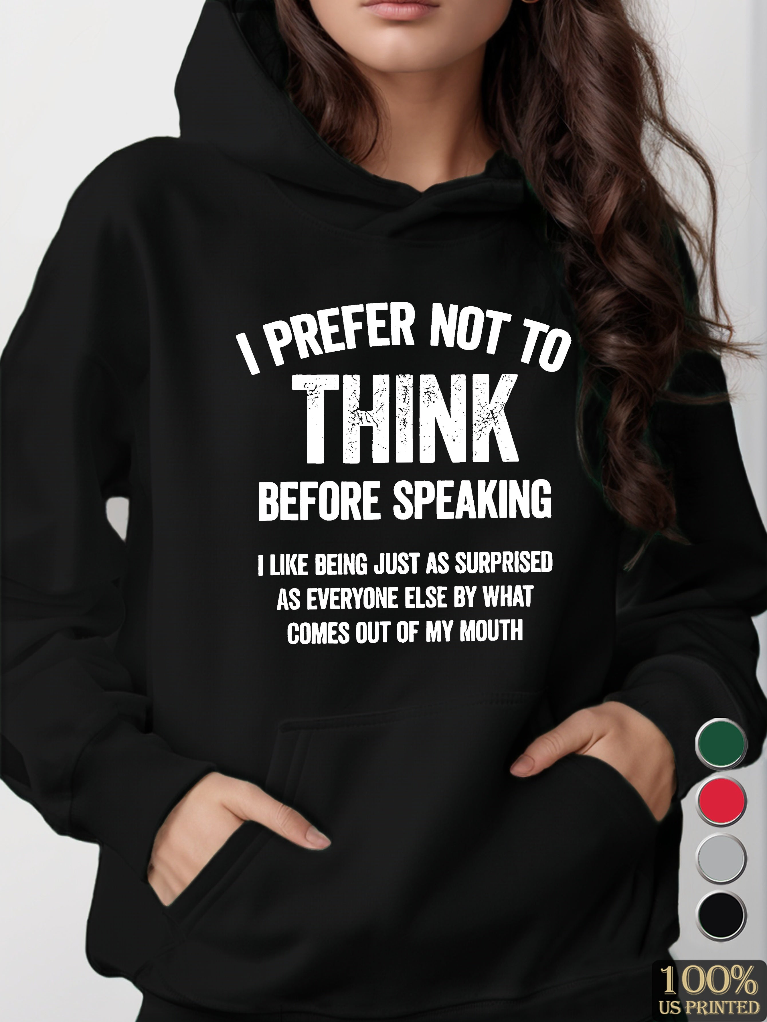 NOT TO THINK women's hooded sweatshirt