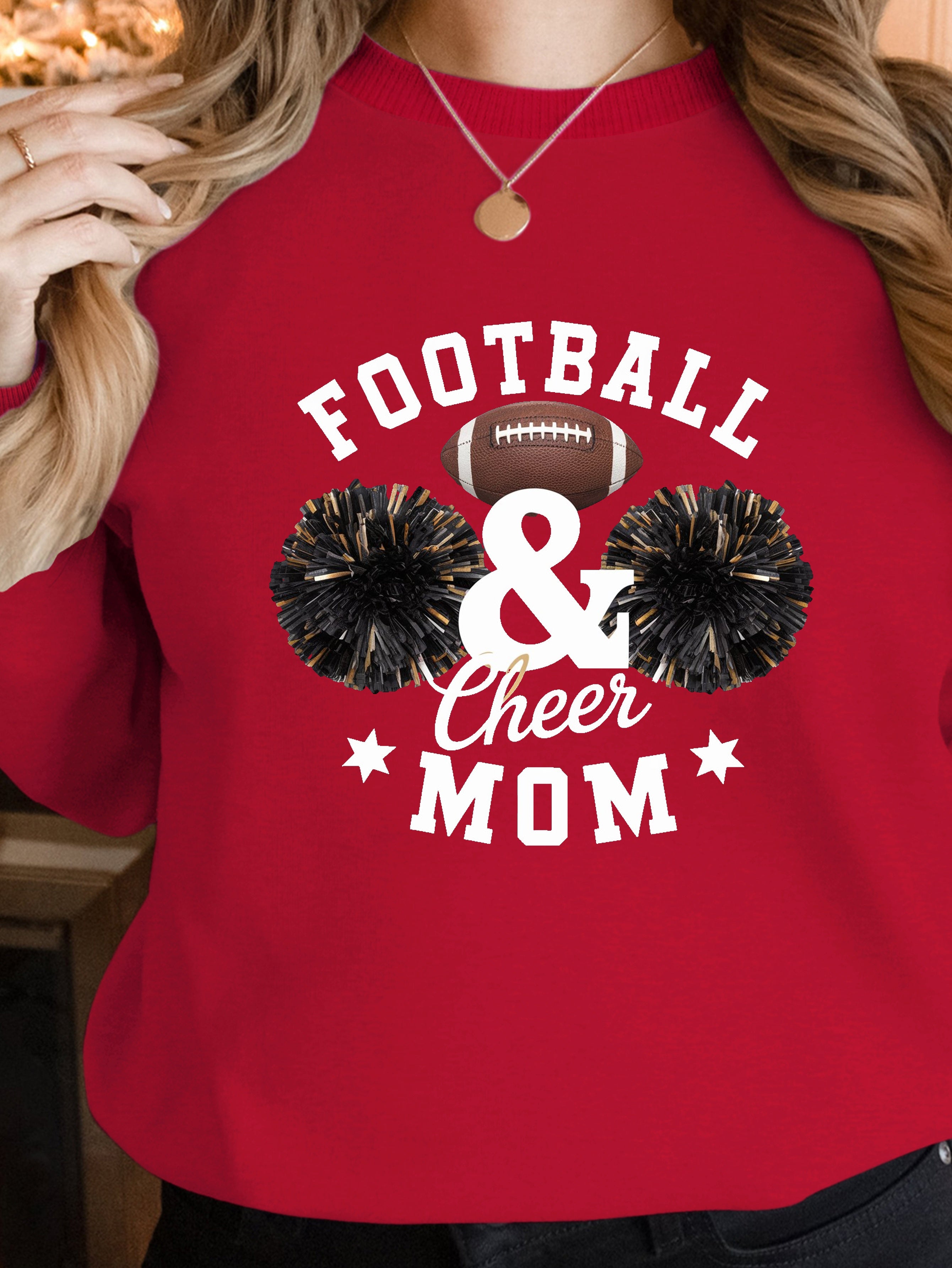 FOOTBALL cheer MOM women's sweatshirts